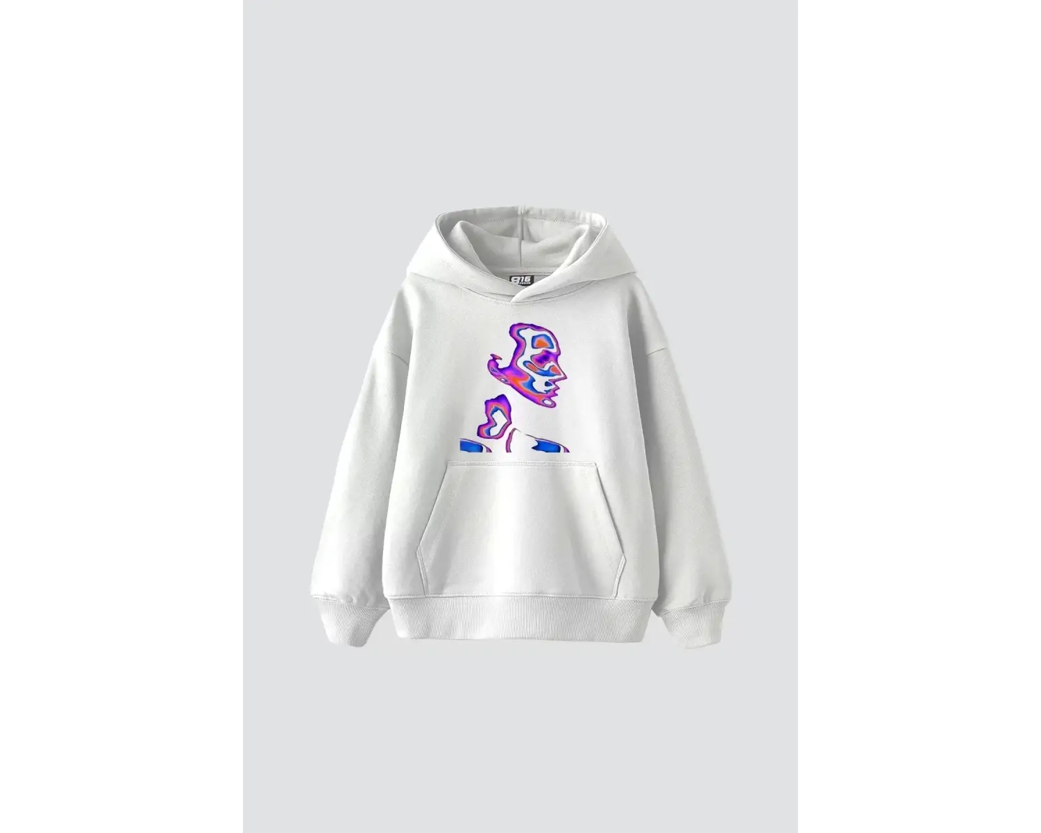 İllusion Woman Baskılı Oversize Unisex Beyaz