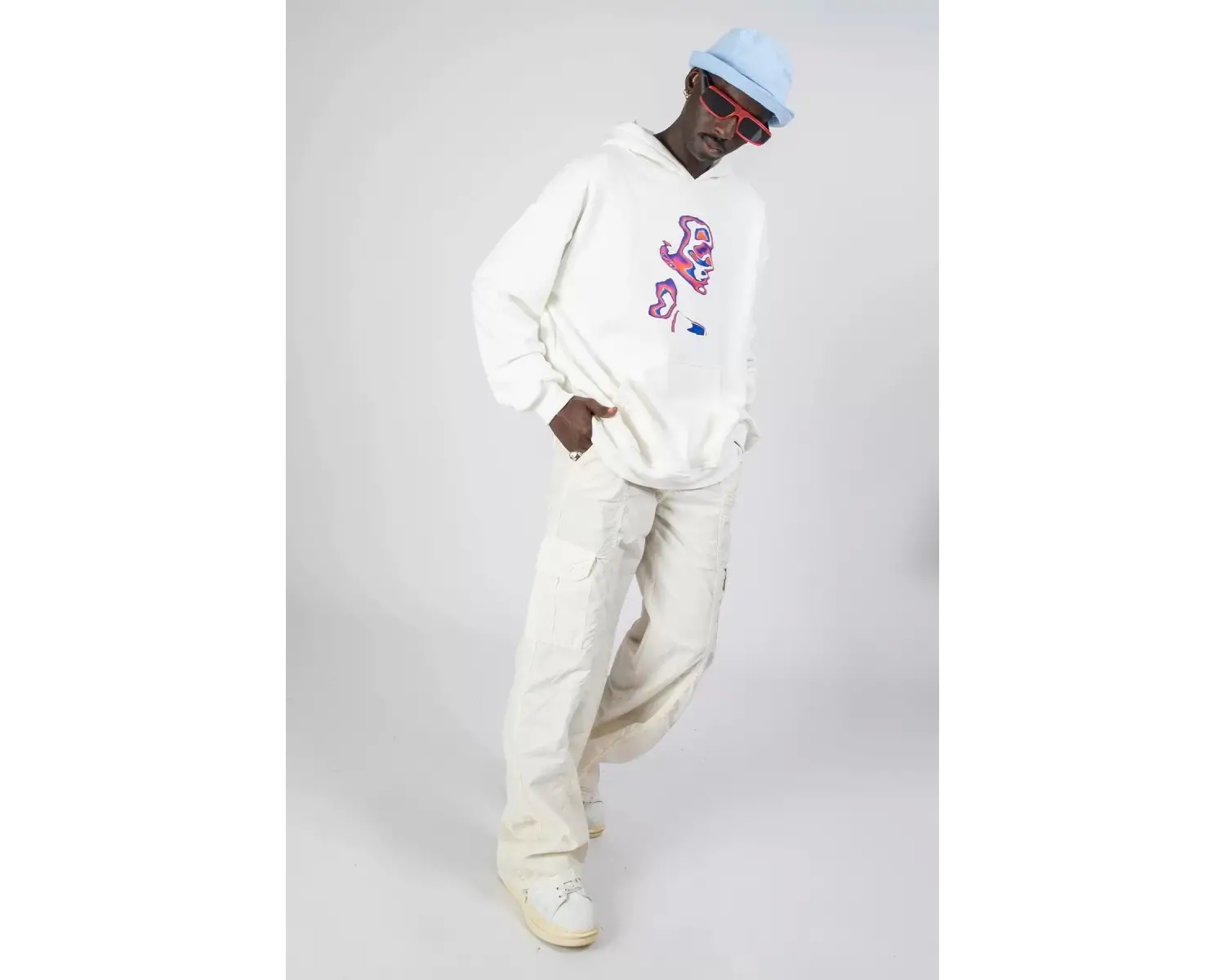 İllusion Woman Baskılı Oversize Unisex Beyaz