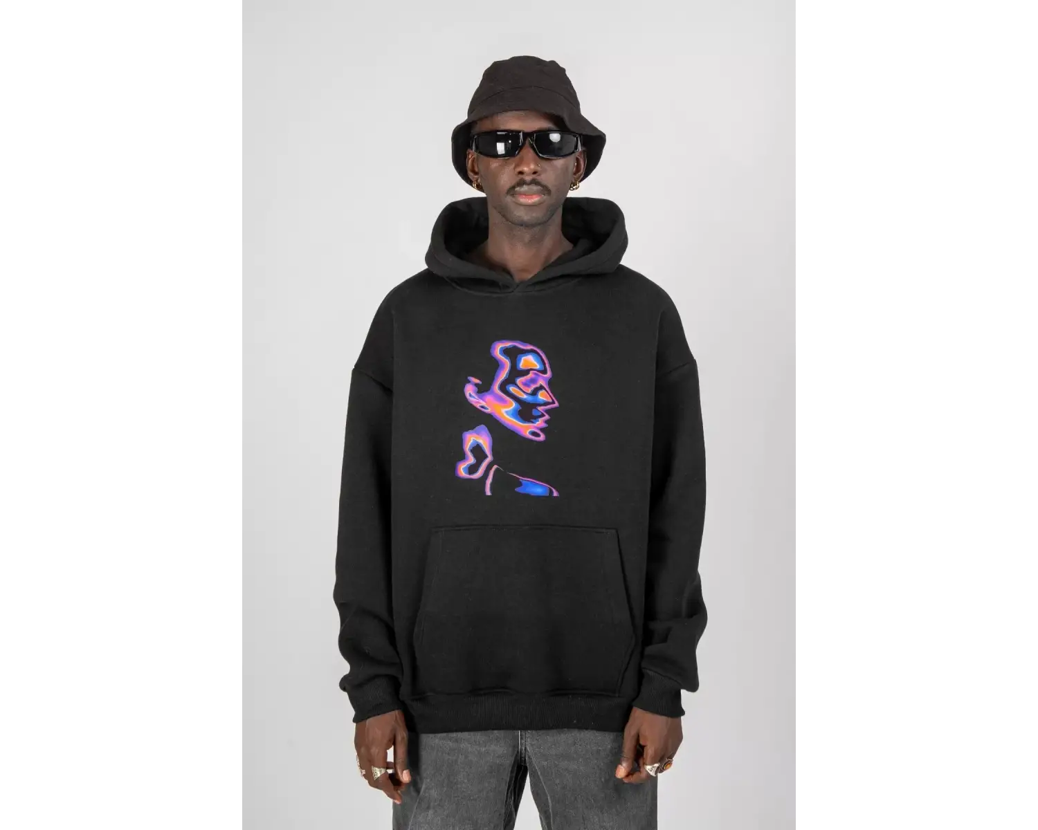 İllusion Woman Baskılı Oversize Unisex Beyaz