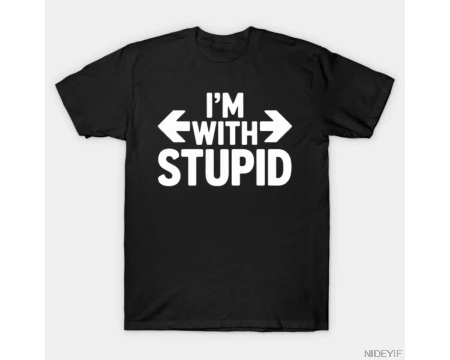 Im With Stupid Erkek Kadın Tişörtü %100 Pamuklu Tişört Kısa Kollu Üstler 1219-2