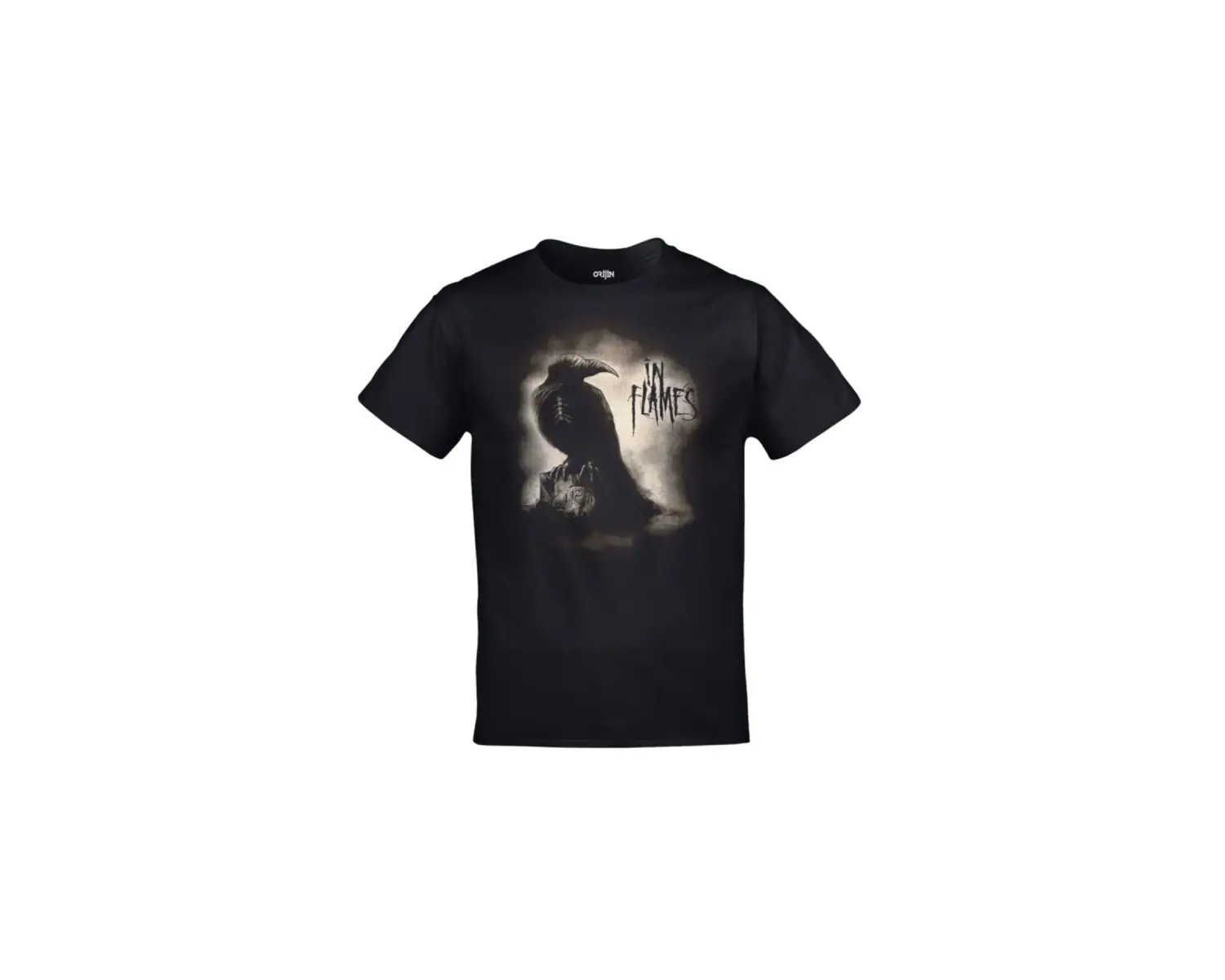 In Flames Baskılı Unisex Siyah