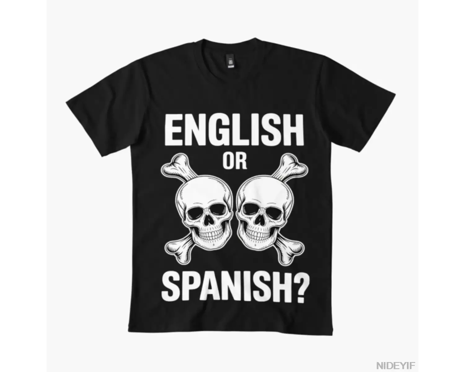 İngilizce veya İspanyolca Komik Meme T-shirt Erkekler Kadınlar Için % 100% Pamuk T Shirt Kısa