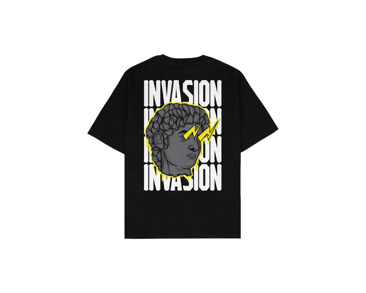 Invasion Siyah Oversize Unisex T-shirt