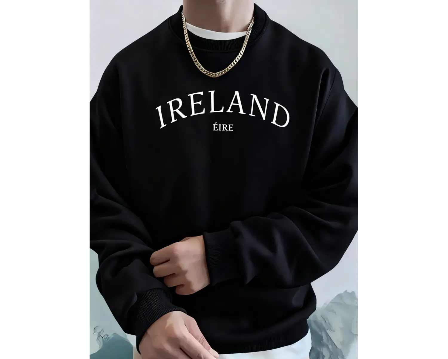 İrlanda Eire Mektup Yaratıcı Baskı Erkekler Sonbahar Hoodie Rahat Yumuşak Tişörtü Moda Sokak