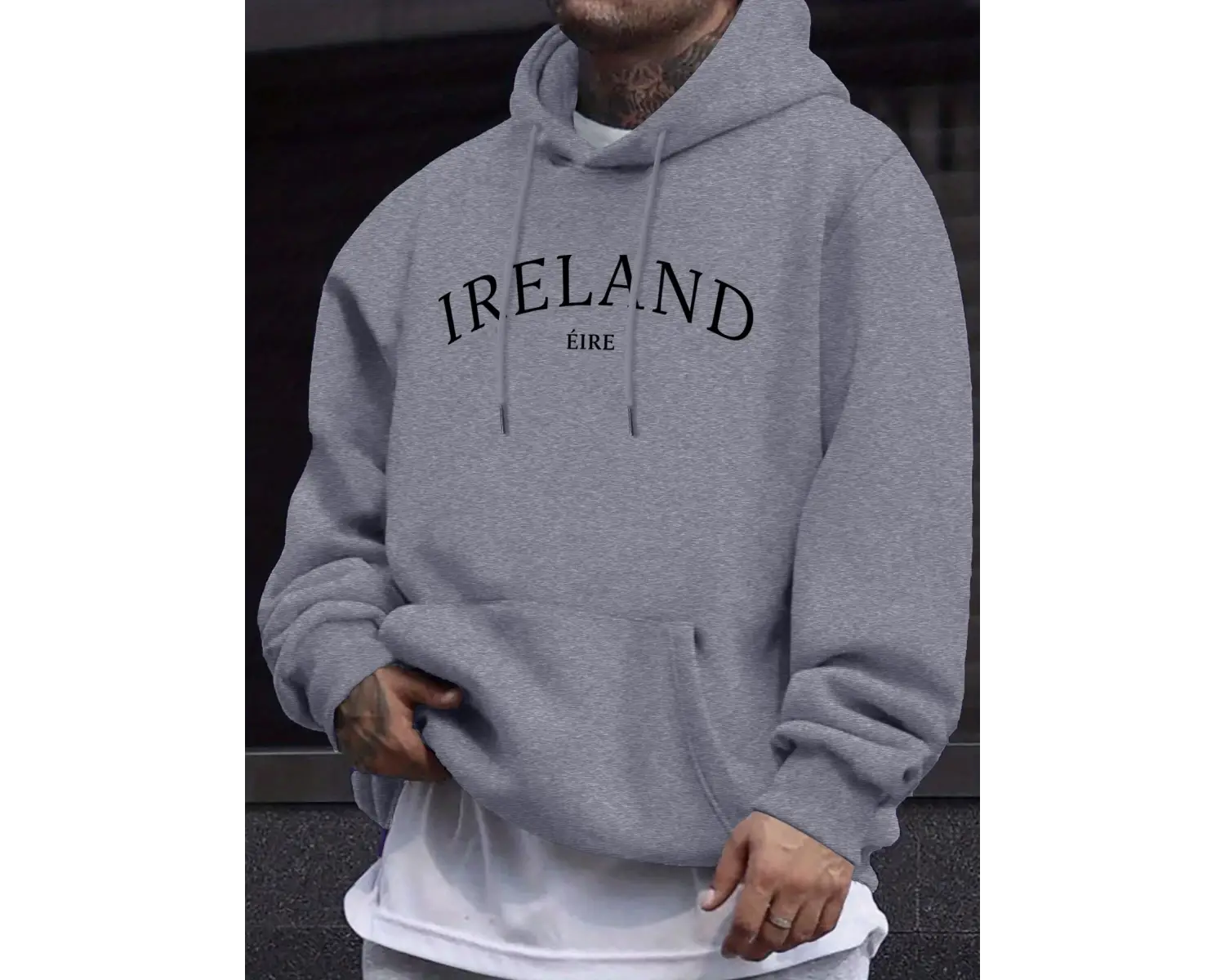 İrlanda Eire Mektup Yaratıcı Desen Uzun Kollu Tişörtü Erkek Sıcak Polar Kazak Rahat Sonbahar