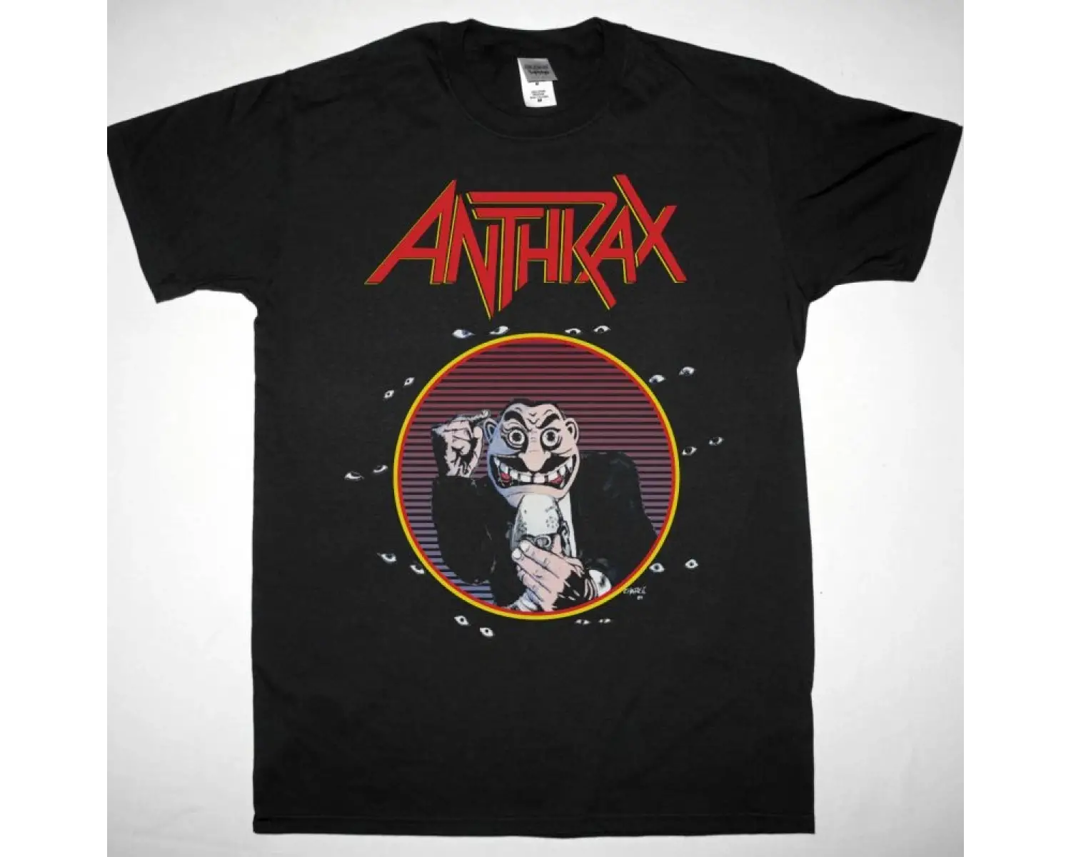 IRON MAIDEN POWERSLAVE 1984 NEW BLACK T-SHIRT ÖN VE ARAKA BASKILI