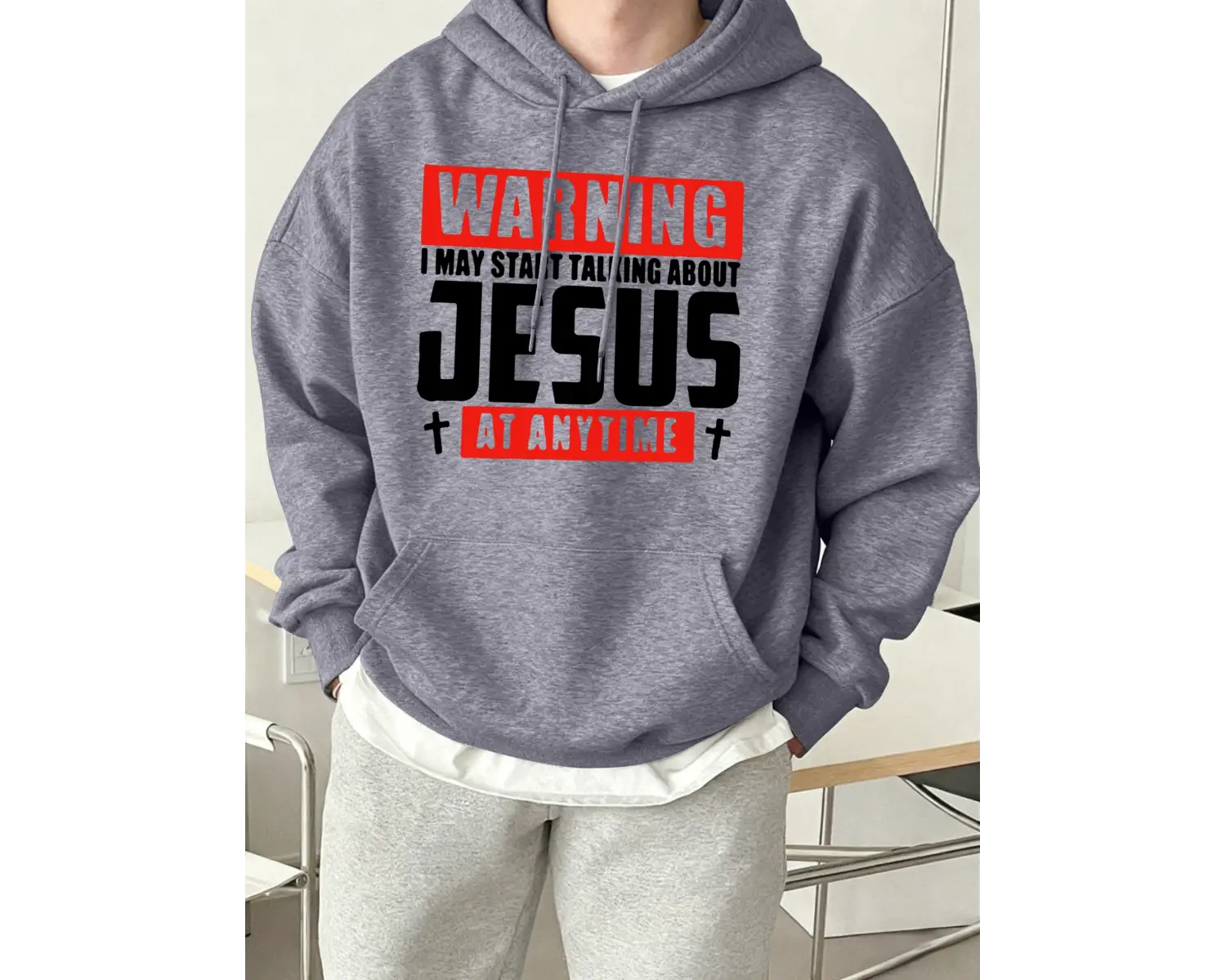 İsa Hakkında Konuşmaya Başlayabilirim Baskılı Erkek Sokak Giysisi Sıcak Cepli Giyim Moda Günl