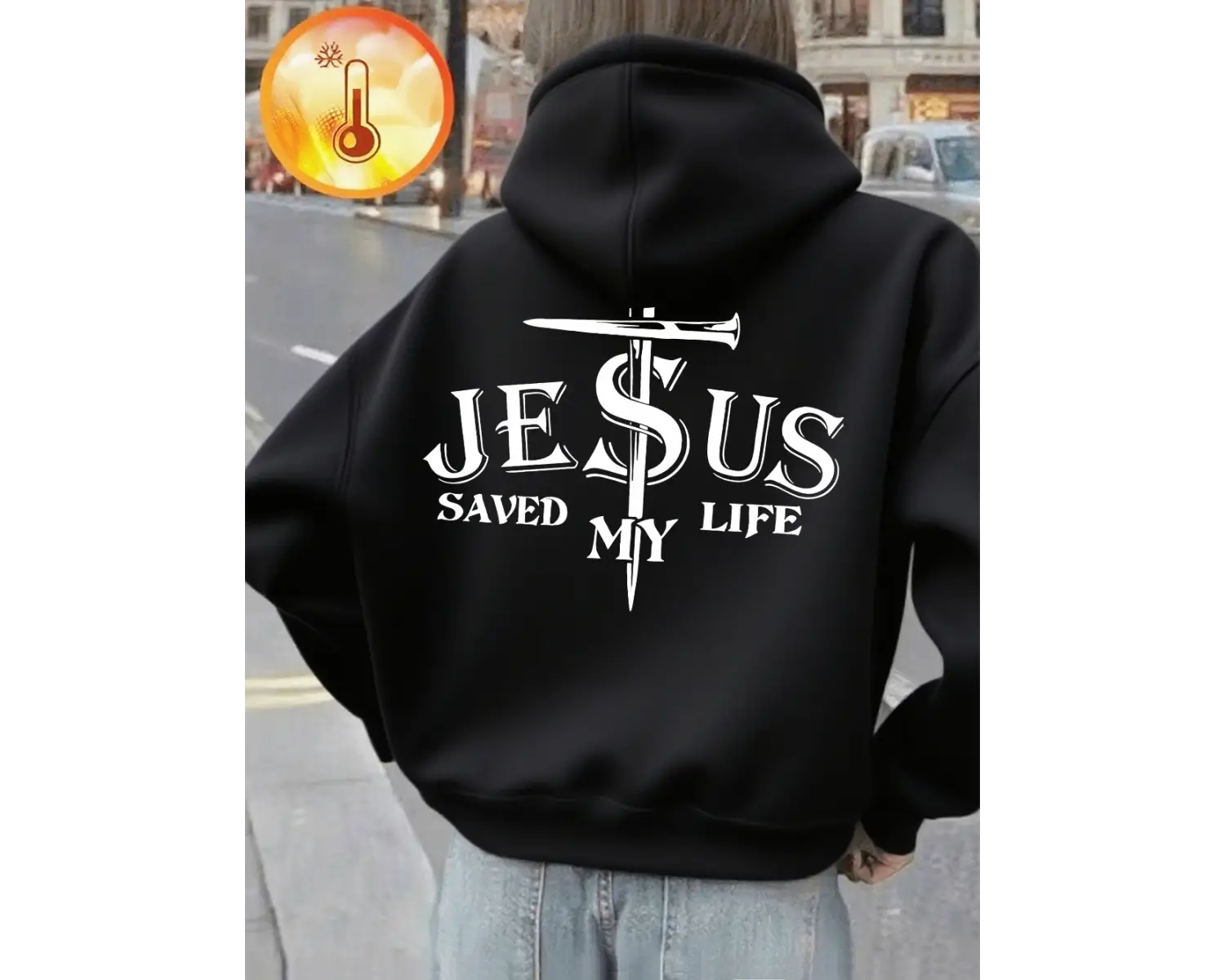 İsa hayatımı kurtardı baskı kapüşonlu üstler kadın sonbahar polar sıcak tişörtü temel cepli k
