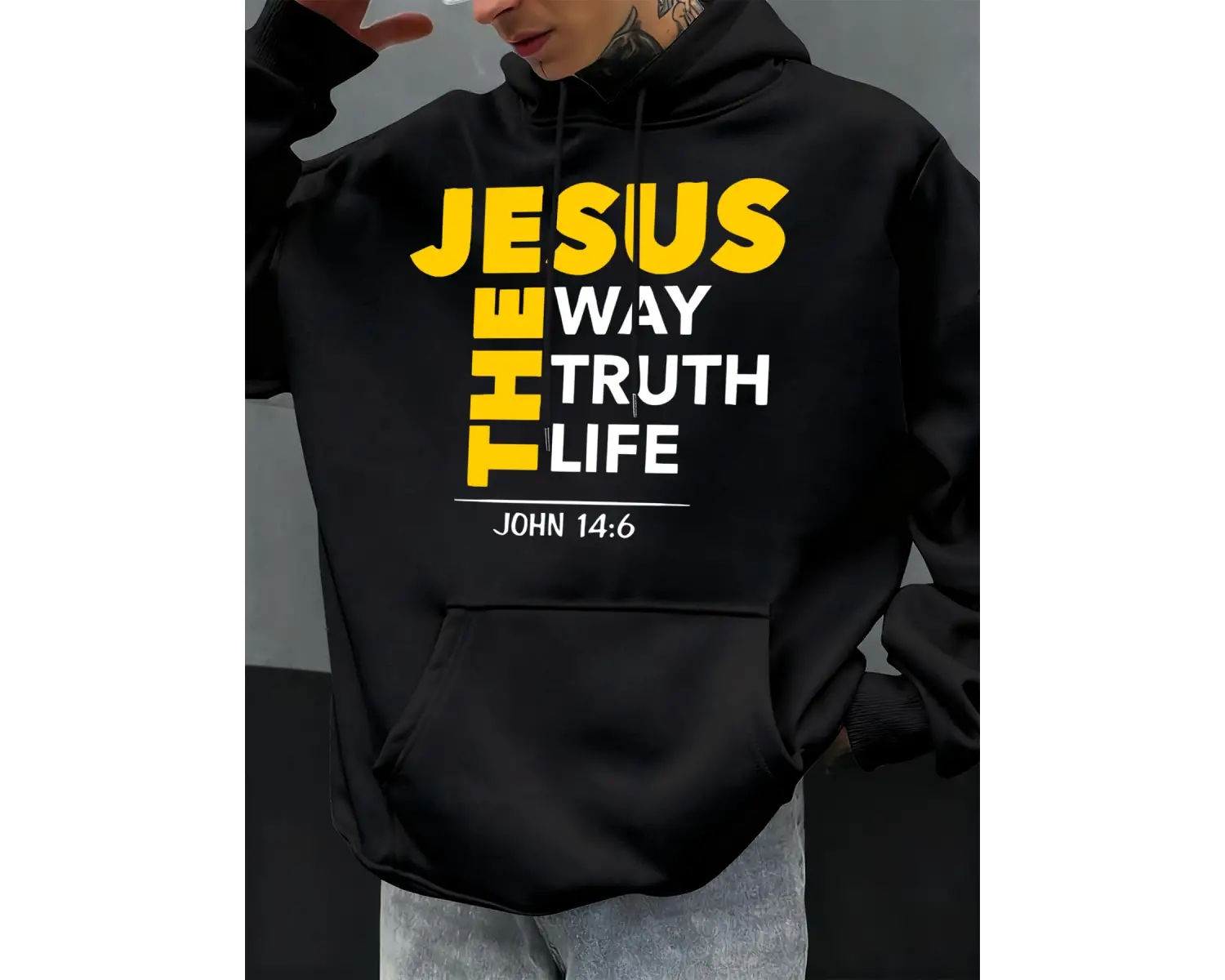 İsa Yol Gerçek Yaşam Baskılar Erkekler Hoodie Sonbahar Gevşek Giyim Cep Hip Hop Kazak Polar R