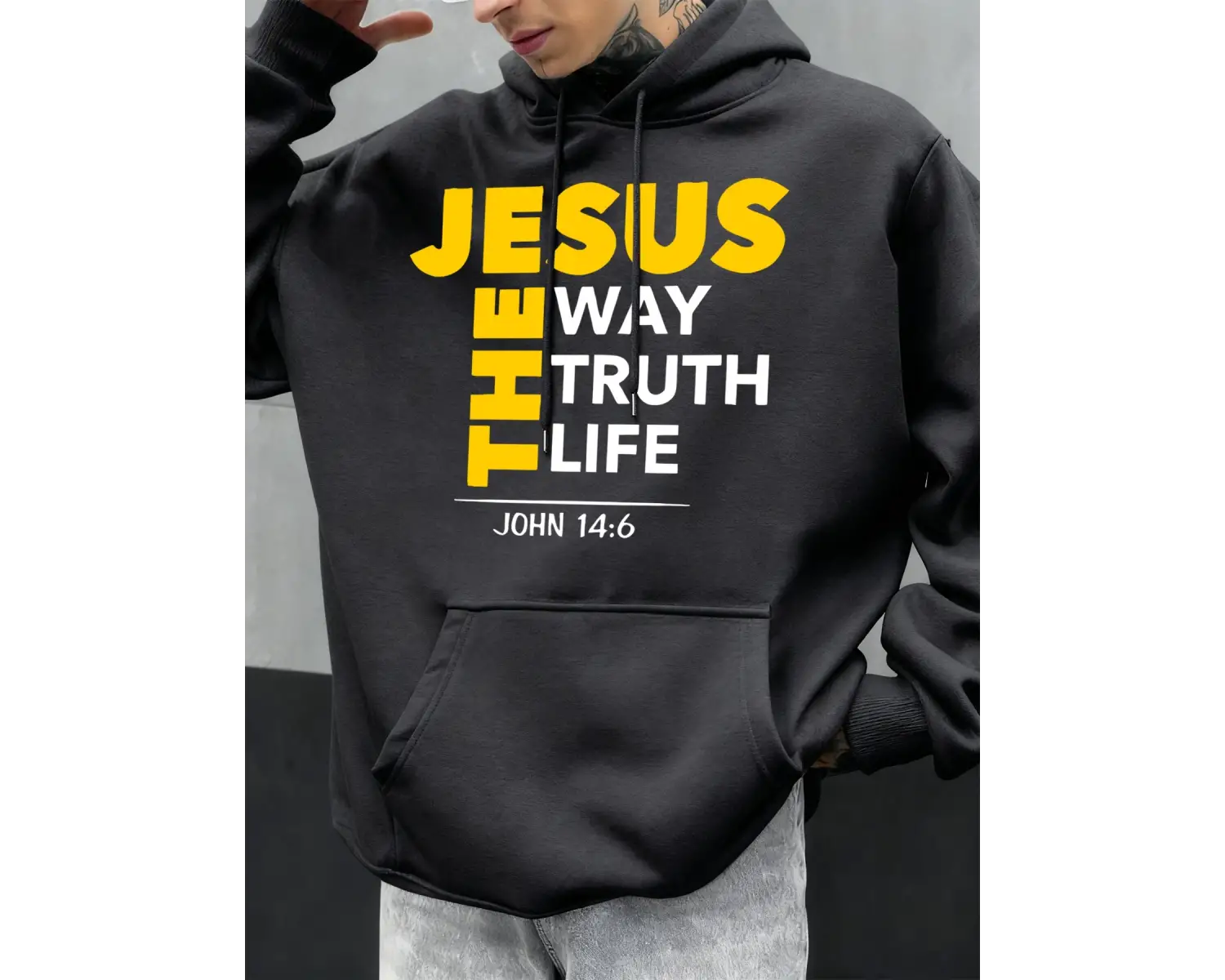 İsa Yol Gerçek Yaşam Baskılar Erkekler Hoodie Sonbahar Gevşek Giyim Cep Hip Hop Kazak Polar R