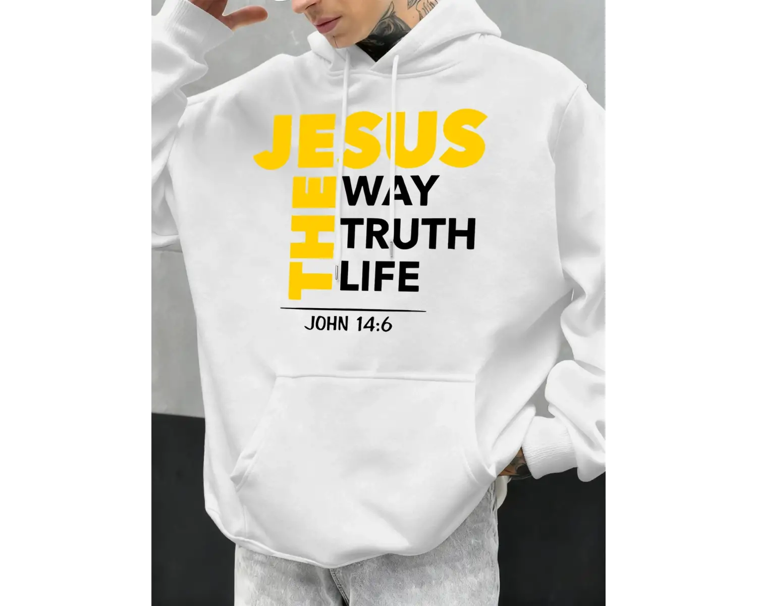 İsa Yol Gerçek Yaşam Baskılar Erkekler Hoodie Sonbahar Gevşek Giyim Cep Hip Hop Kazak Polar R