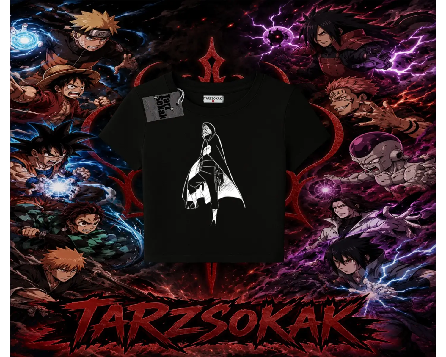 Itachi Uchiha Naruto Anime Karakteri Kadın Baby Tee Beyaz