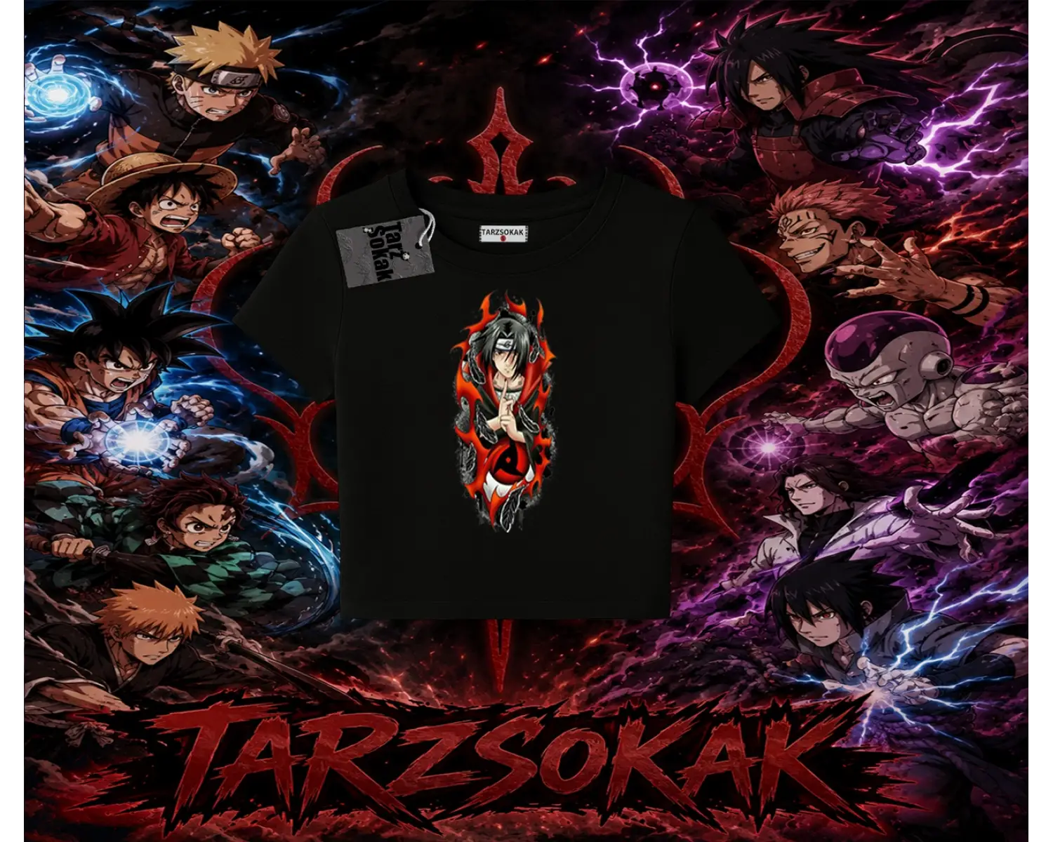 Itachi Uchiha Naruto Anime Karakteri Kadın Baby Tee Beyaz