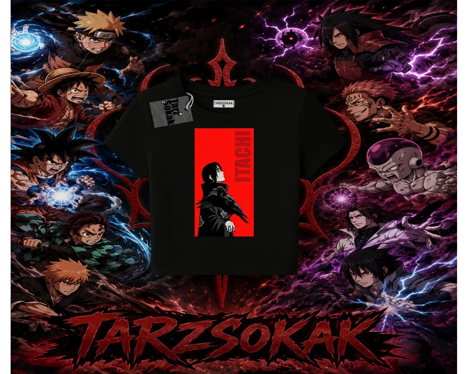 Itachi Uchiha Naruto Anime Karakteri Kadın Baby Tee Beyaz