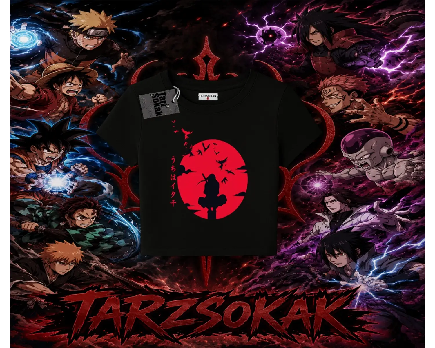 Itachi Uchiha Naruto Anime Karakteri Kadın Baby Tee Beyaz