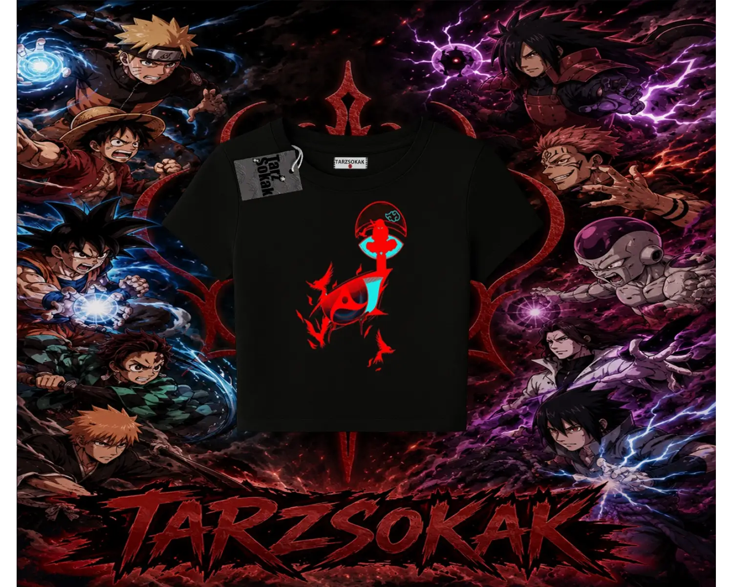 Itachi Uchiha Naruto Anime Karakteri Kadın Baby Tee Beyaz