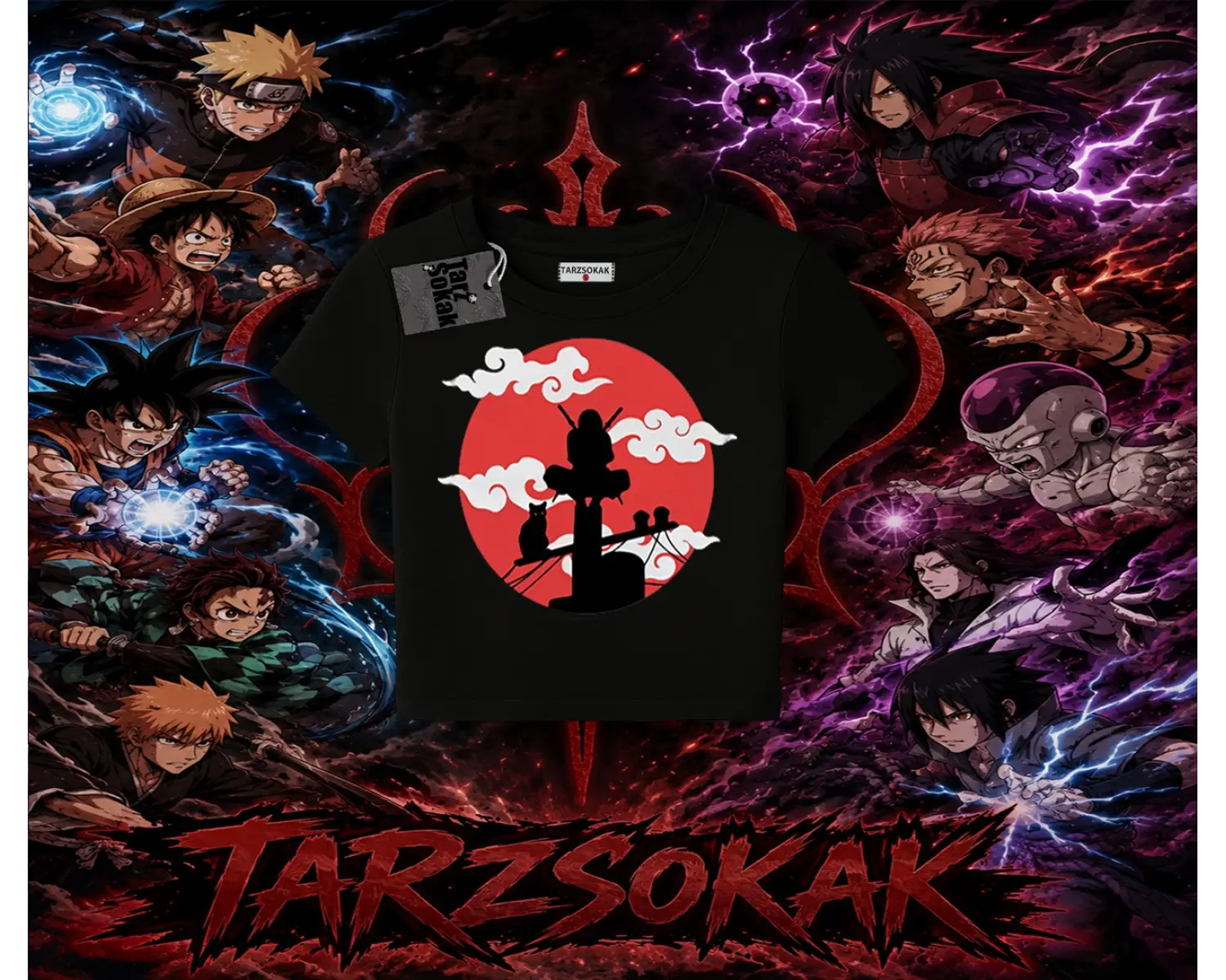 Itachi Uchiha Naruto Anime Karakteri Kadın Baby Tee Beyaz