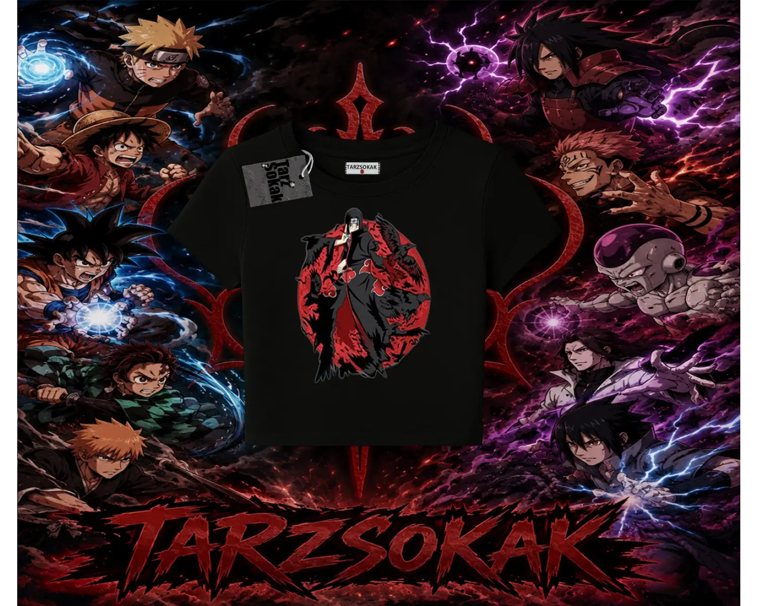 Itachi Uchiha Naruto Anime Karakteri Kadın Baby Tee Beyaz