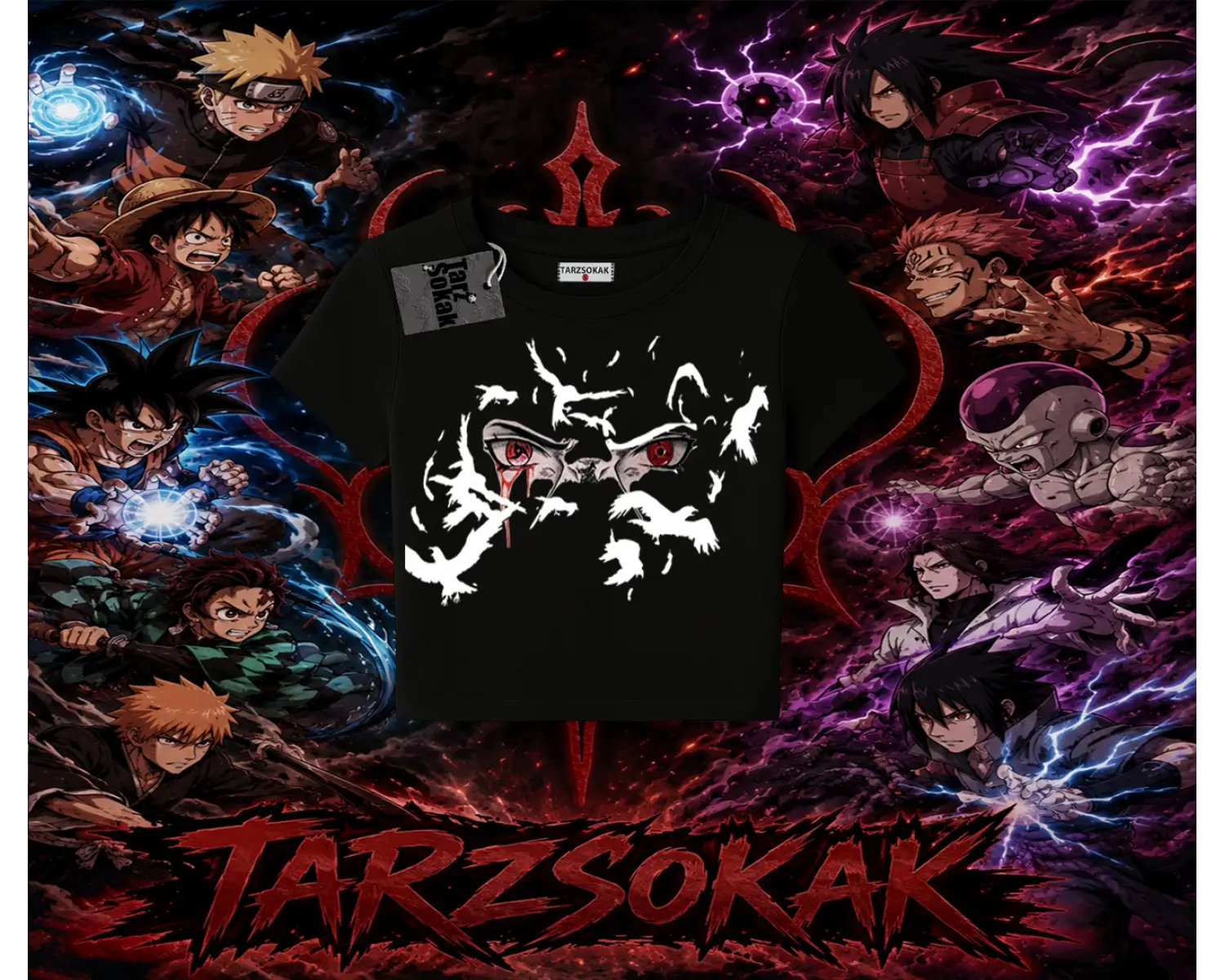 Itachi Uchiha Naruto Anime Karakteri Kadın Baby Tee Beyaz