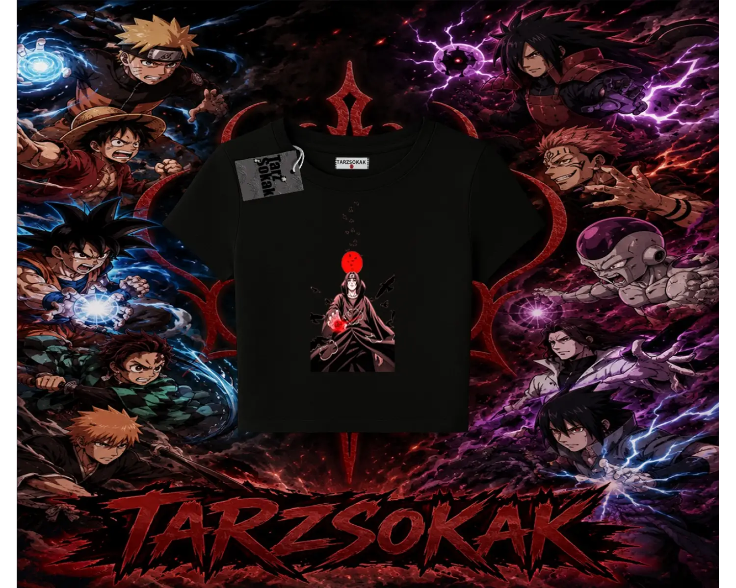 Itachi Uchiha Naruto Anime Karakteri Kadın Baby Tee Beyaz