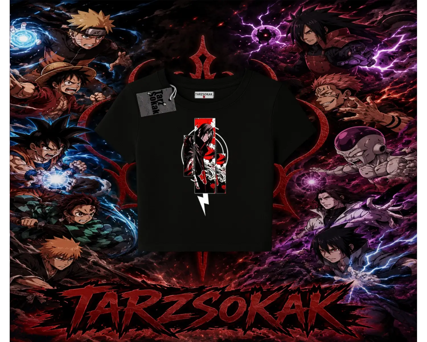 Itachi Uchiha Naruto Anime Karakteri Kadın Baby Tee Beyaz
