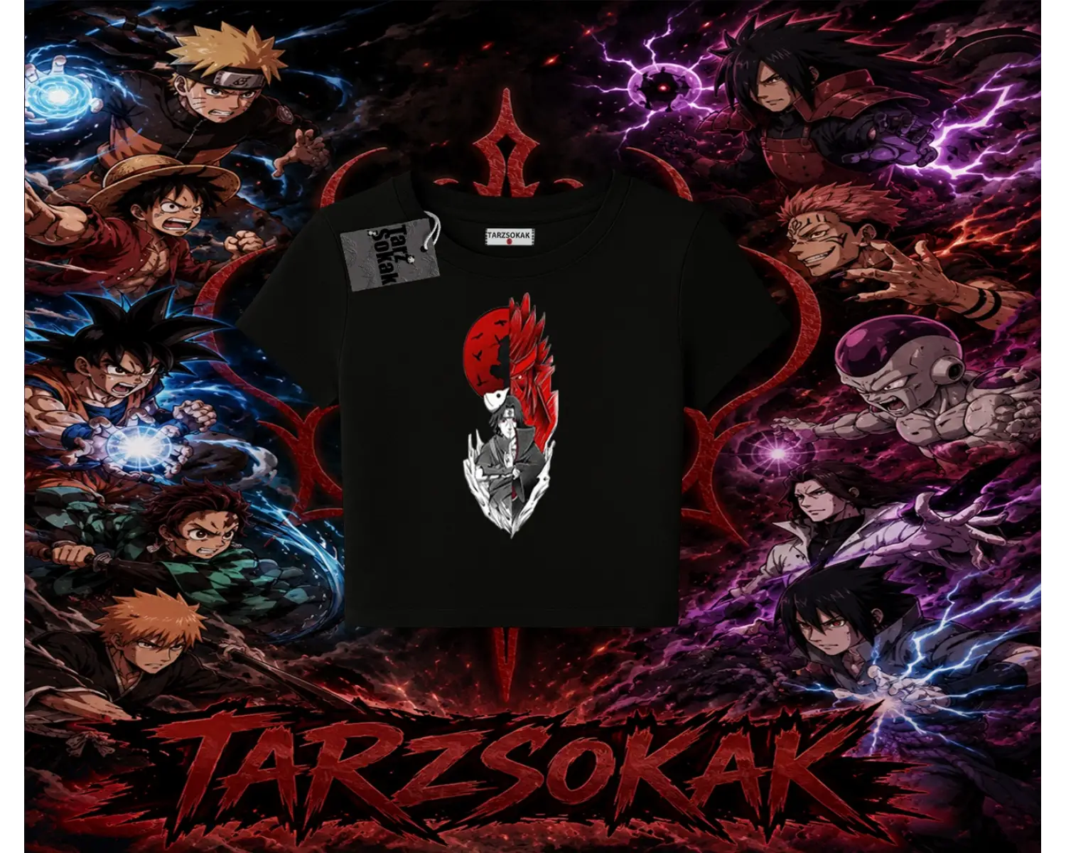 Itachi Uchiha Naruto Anime Karakteri Kadın Baby Tee Beyaz