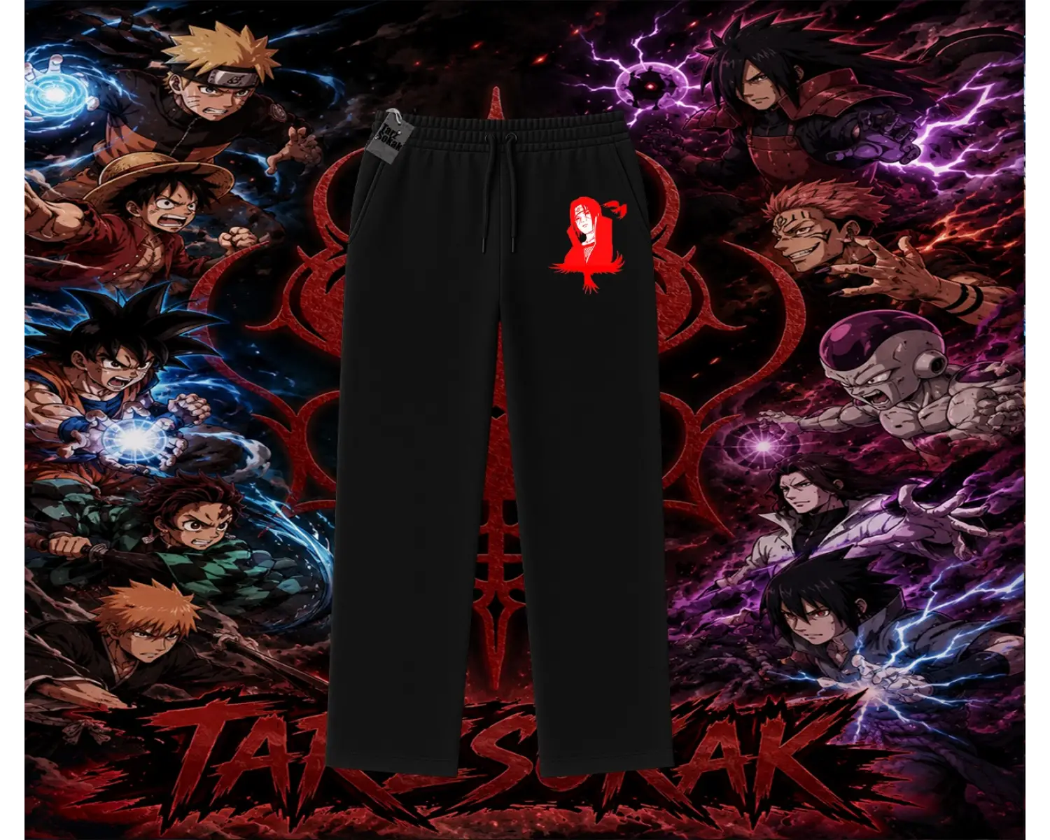 Itachi Uchiha Naruto Anime Karakteri Unisex Baggy Eşofman Altı Beyaz