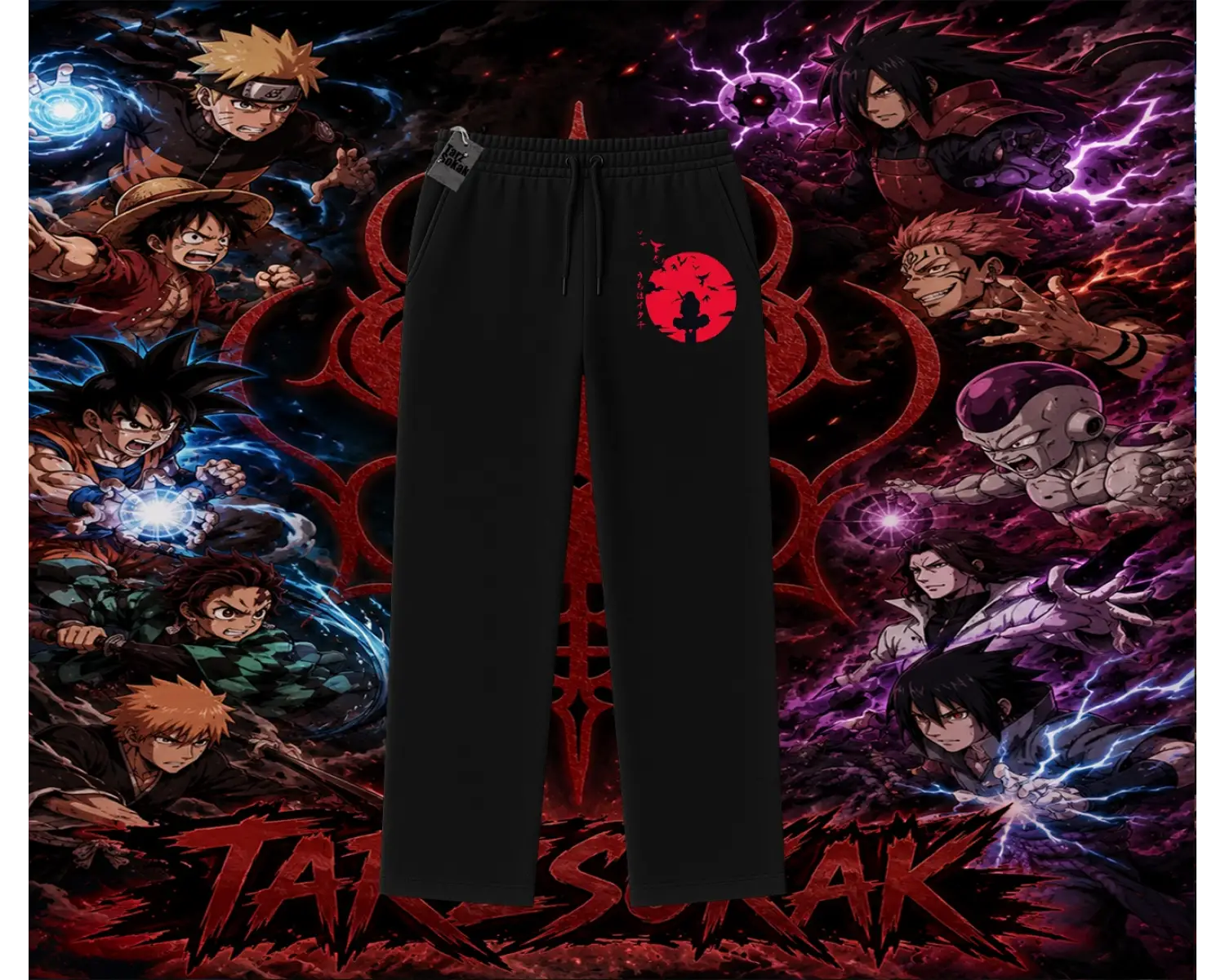 Itachi Uchiha Naruto Anime Karakteri Unisex Baggy Eşofman Altı Beyaz