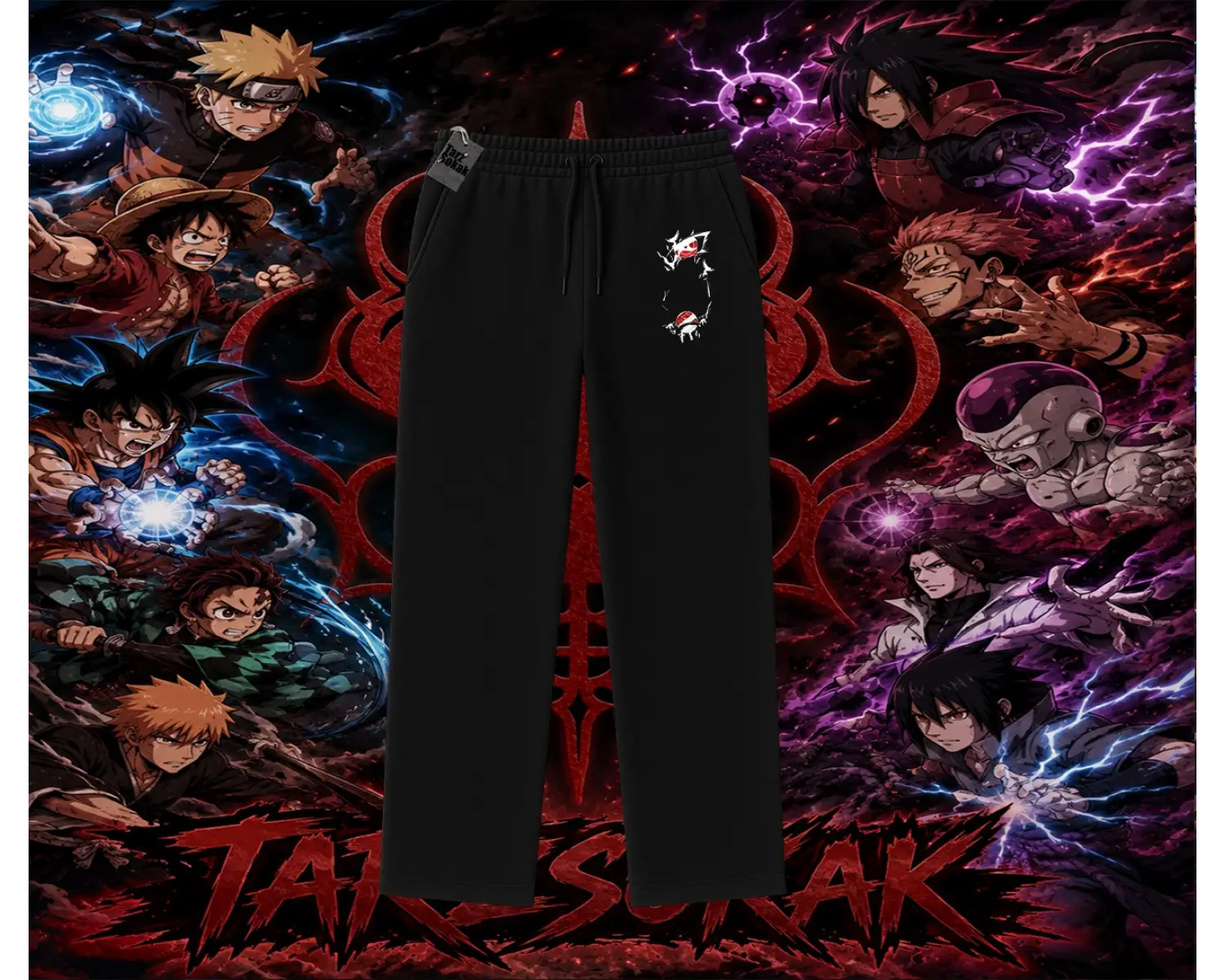 Itachi Uchiha Naruto Anime Karakteri Unisex Baggy Eşofman Altı Beyaz