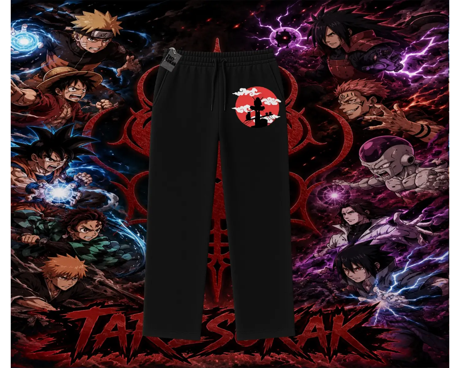 Itachi Uchiha Naruto Anime Karakteri Unisex Baggy Eşofman Altı Beyaz