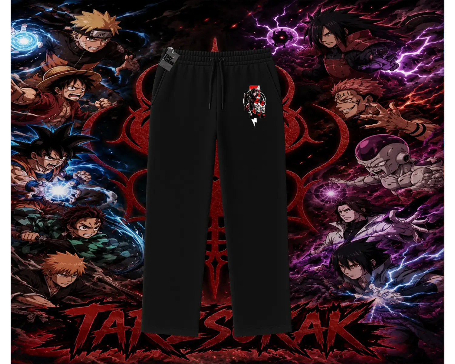 Itachi Uchiha Naruto Anime Karakteri Unisex Baggy Eşofman Altı Beyaz