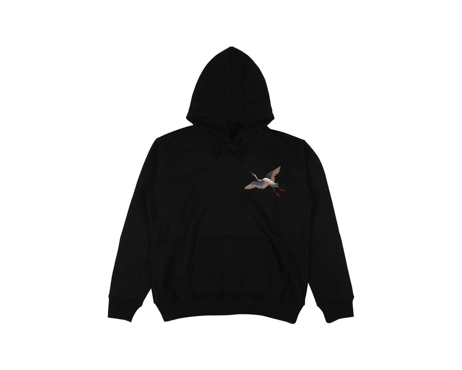 Japan Crane Siyah Oversize Unisex Kapüşonlu Sweatshirt Hoodie