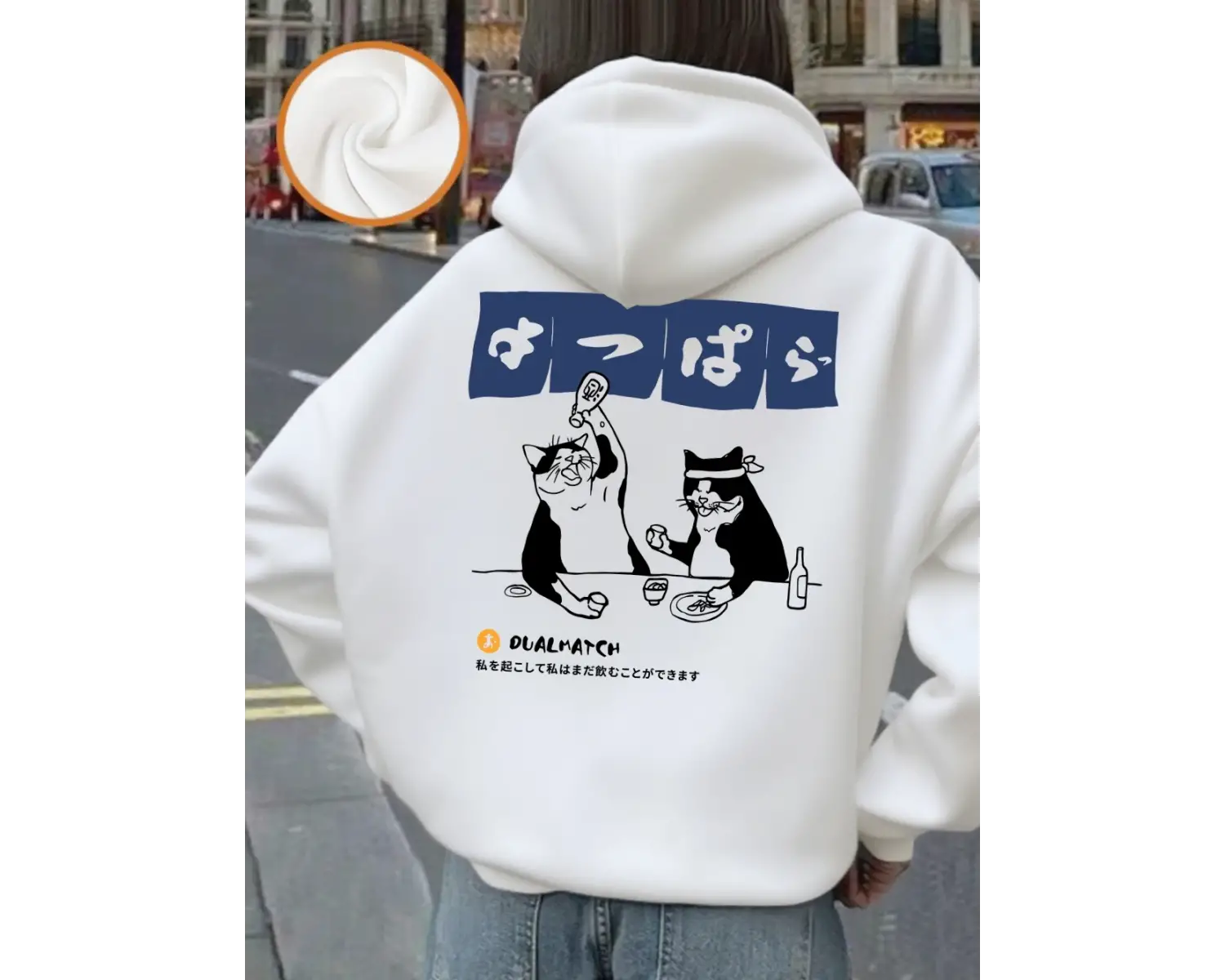 Japon Retro Kedi Baskılı Kapüşonlular Bayanlar Kış Polar Sıcak Tişörtü Gevşek Cep Kazaklar Ra