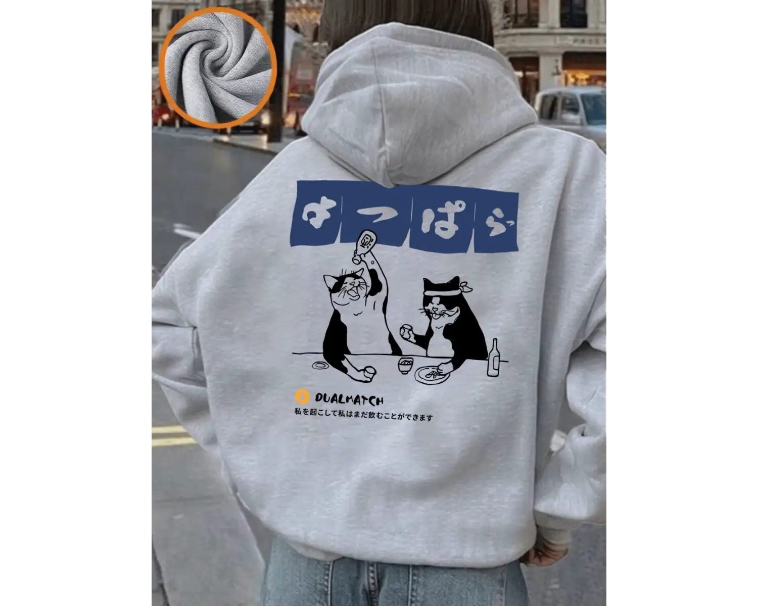 Japon Retro Kedi Baskılı Kapüşonlular Bayanlar Kış Polar Sıcak Tişörtü Gevşek Cep Kazaklar Ra