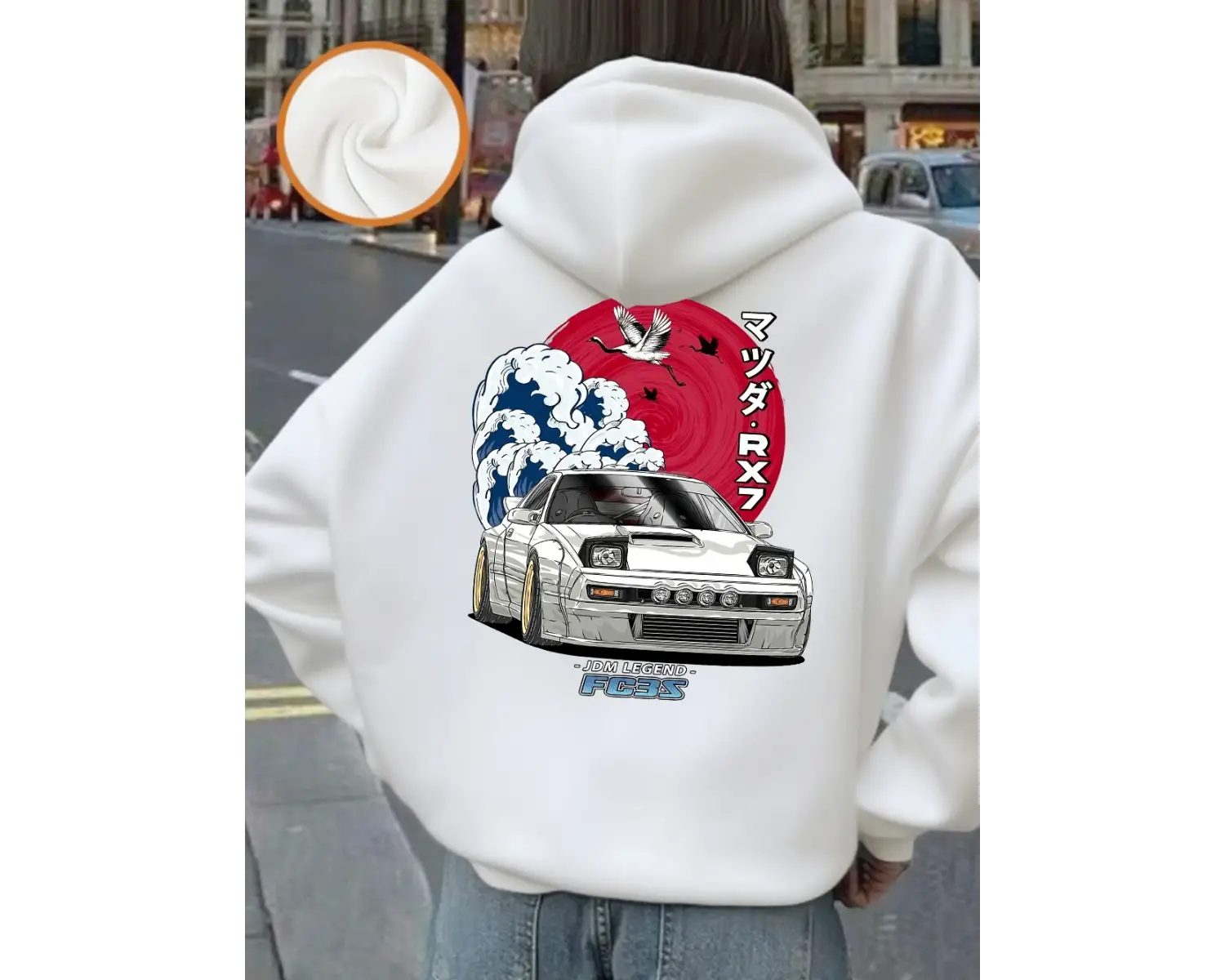 Japon Yerli Pazar Baskılı Kapüşonlu Üstler Kadınlar İçin Basit Bol Sweatshirtler Kışlık Polar