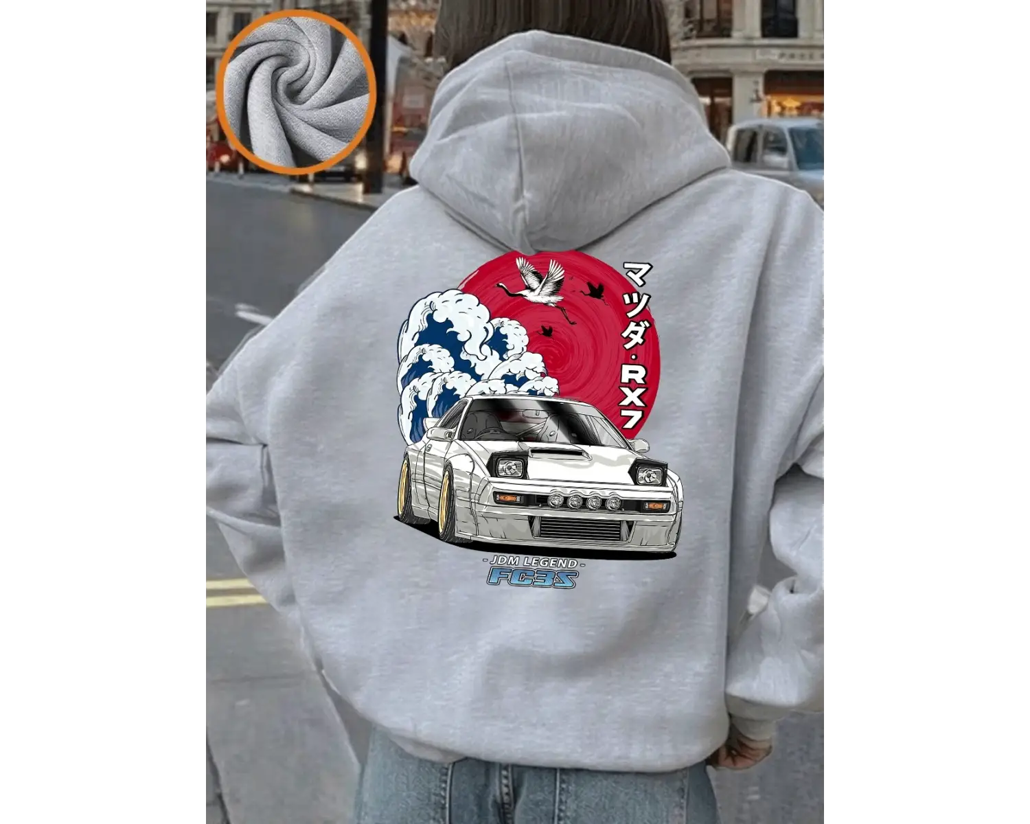 Japon Yerli Pazar Baskılı Kapüşonlu Üstler Kadınlar İçin Basit Bol Sweatshirtler Kışlık Polar