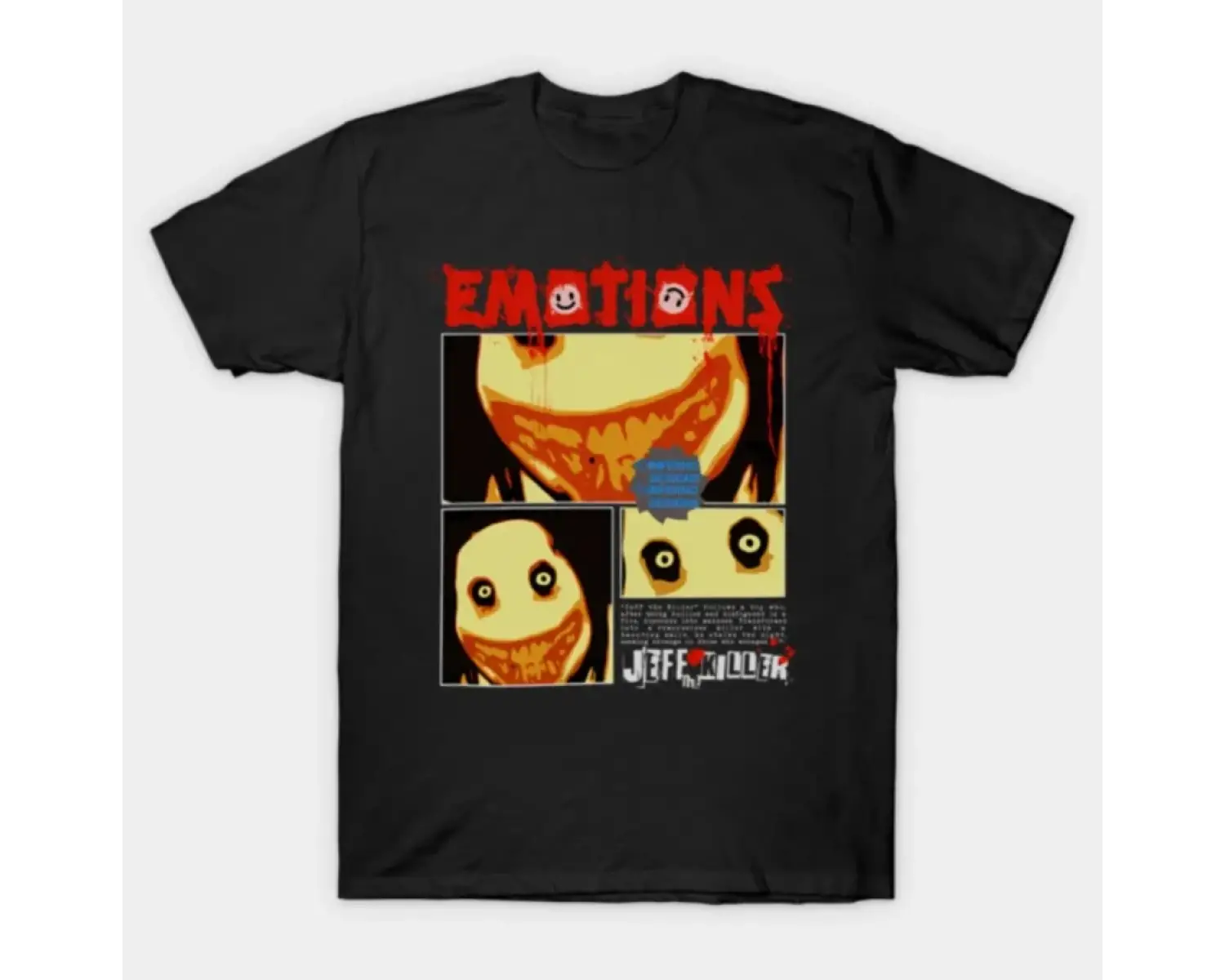 Jeff The Killer Creepypasta Erkek Kadın Tişörtü %100 Pamuklu Tişörtler Kısa Kollu Üstler J105