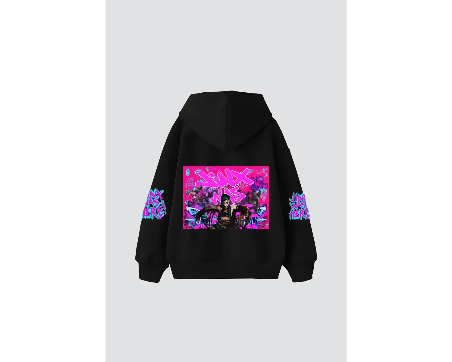 Jinx Arcane Baskılı Oversize Unisex Beyaz