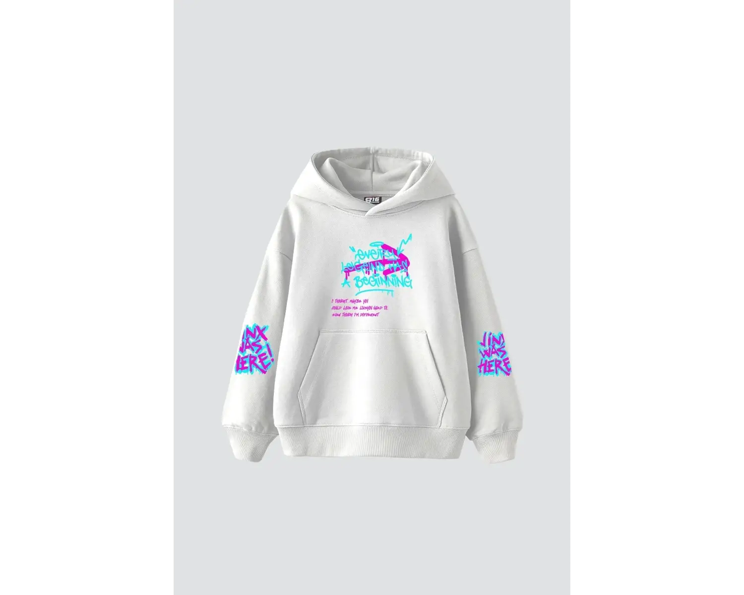 Jinx Arcane Baskılı Oversize Unisex Beyaz