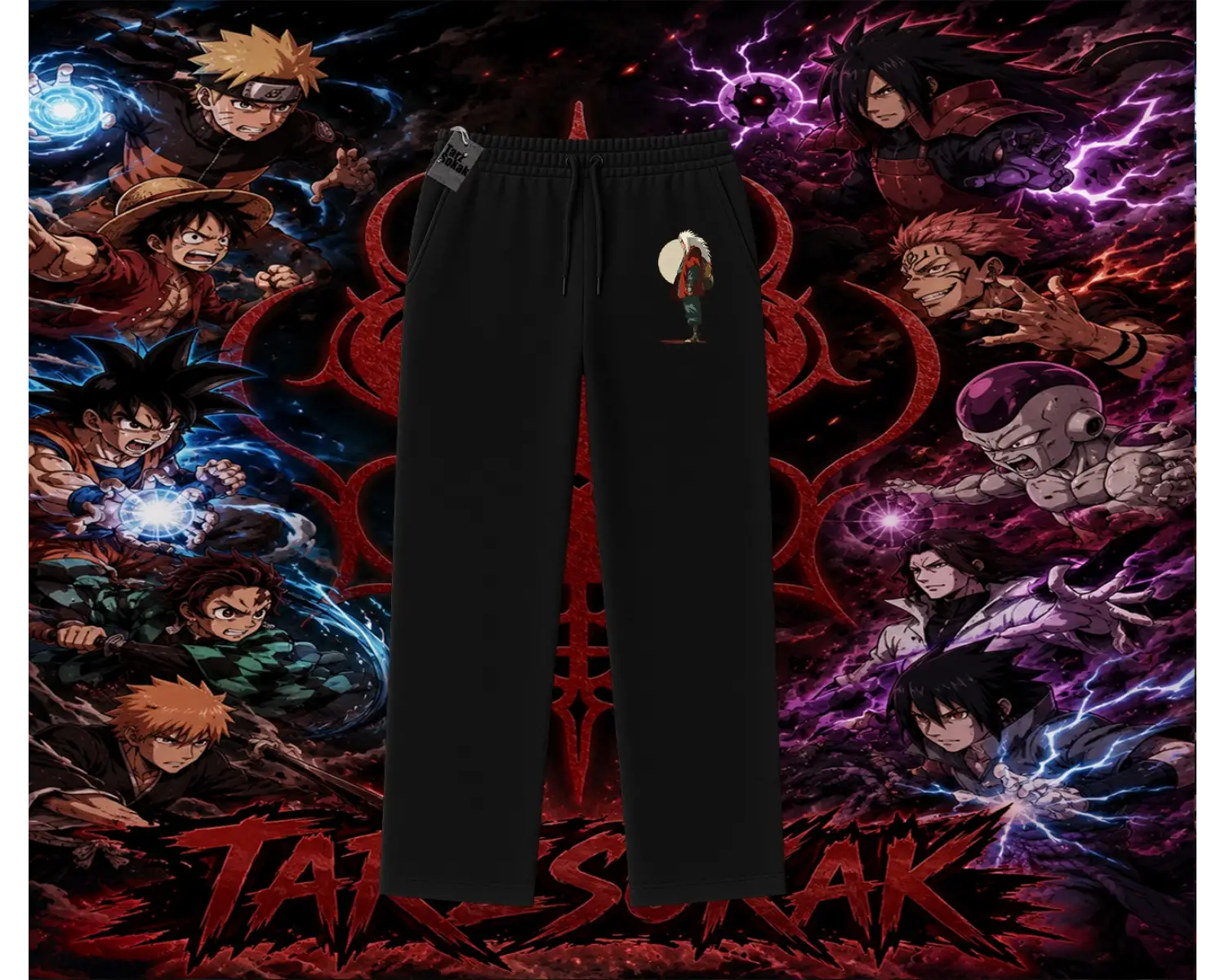 Jiraiya Naruto Anime Karakteri Unisex Baggy Eşofman Altı Beyaz
