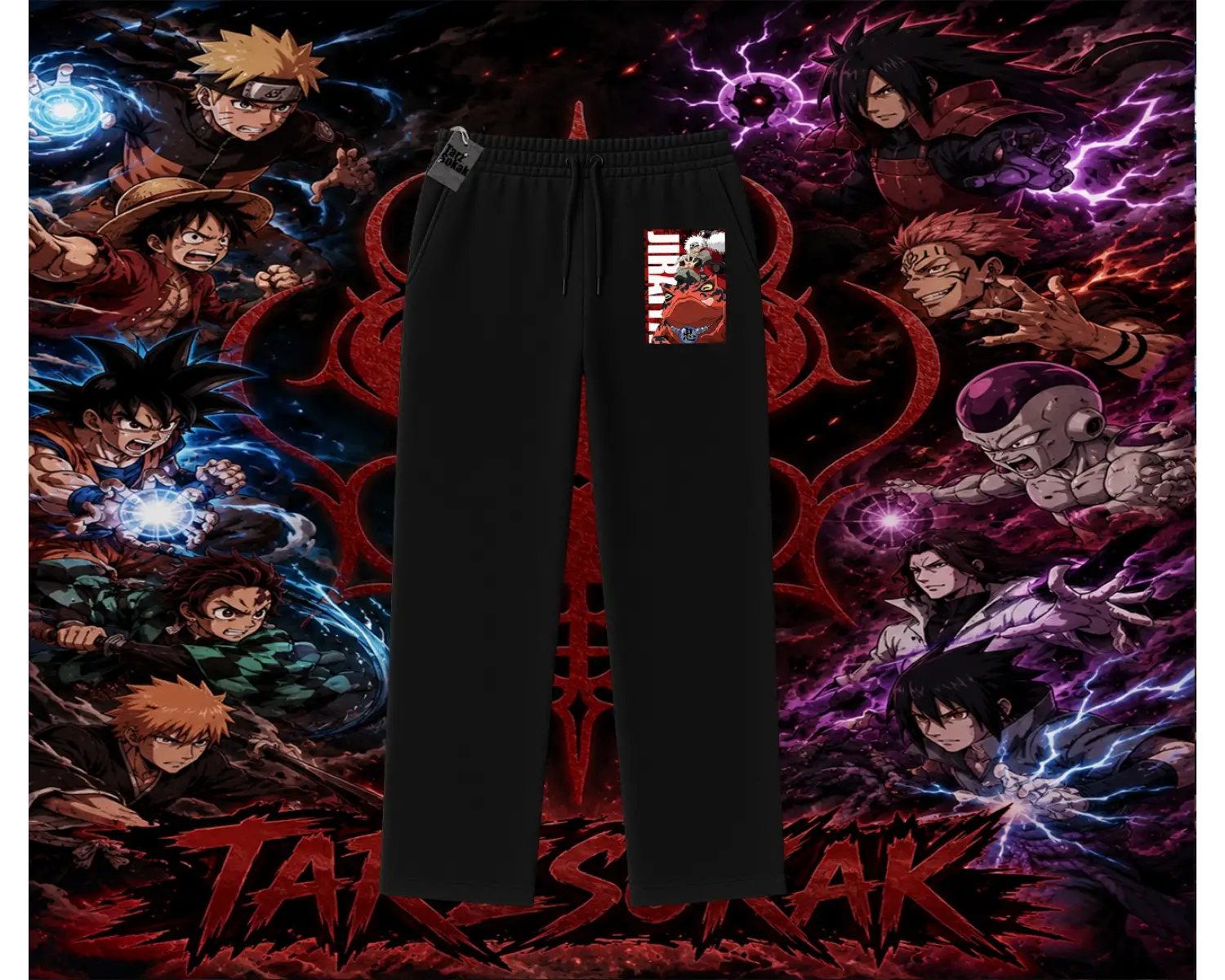Jiraiya Naruto Anime Karakteri Unisex Baggy Eşofman Altı Beyaz