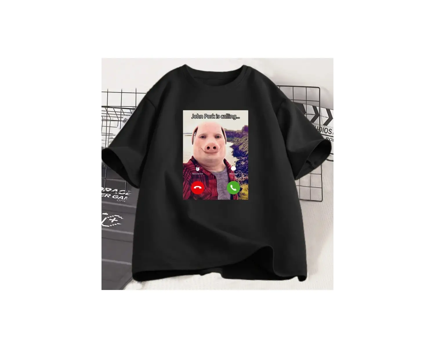 John domuz arıyor T shirt komik grafik Tee üst boy pamuk mizah domuz Meme tasarım erkek giysi