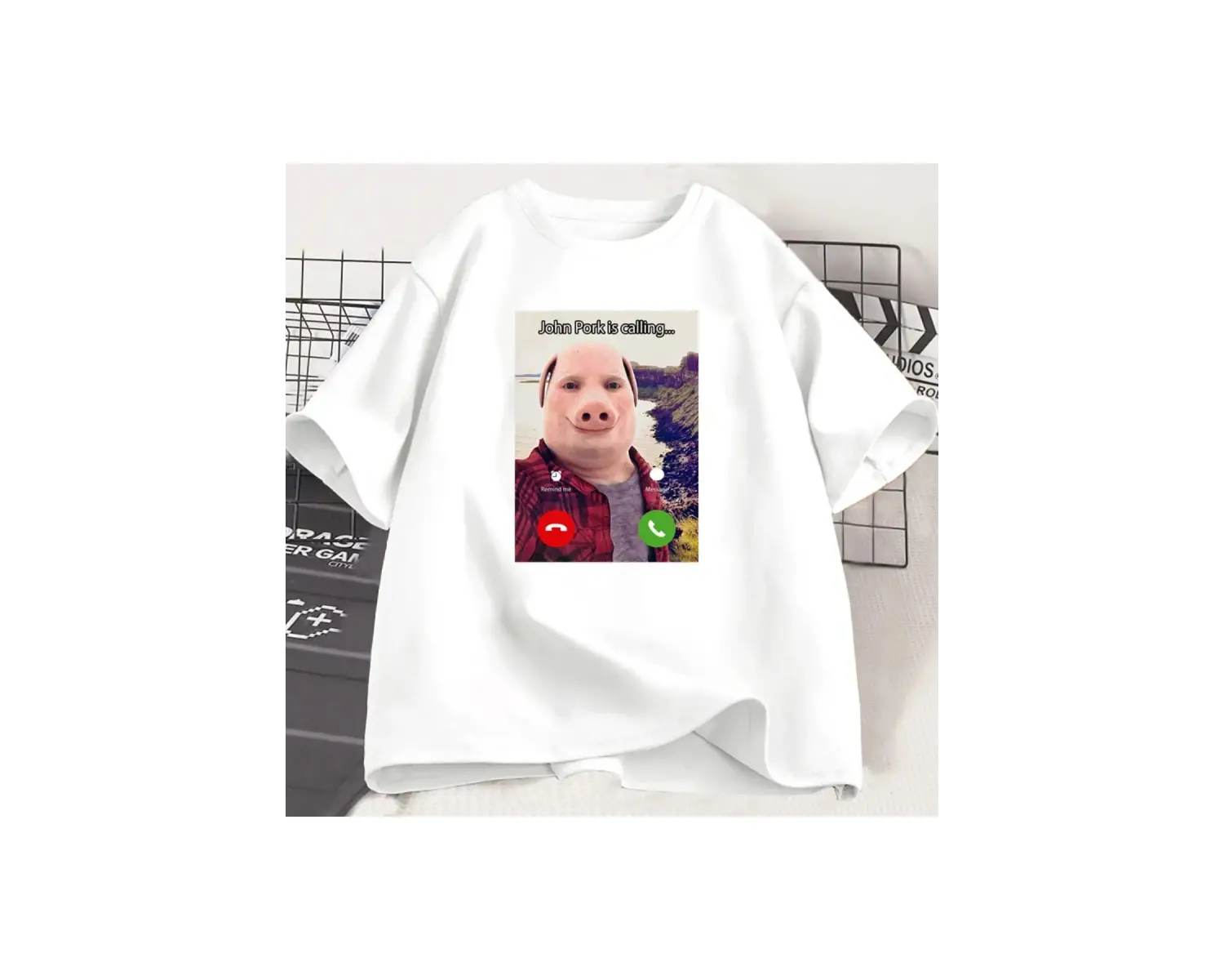John domuz arıyor T shirt komik grafik Tee üst boy pamuk mizah domuz Meme tasarım erkek giysi