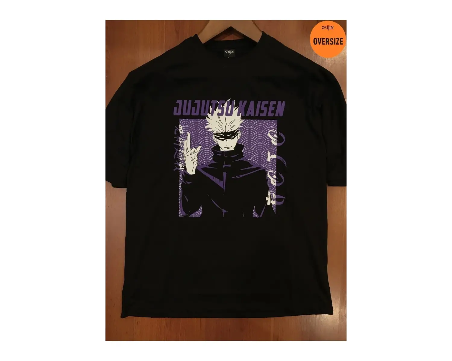 Jujutsu Kaisen Baskılı Anime Oversize Siyah