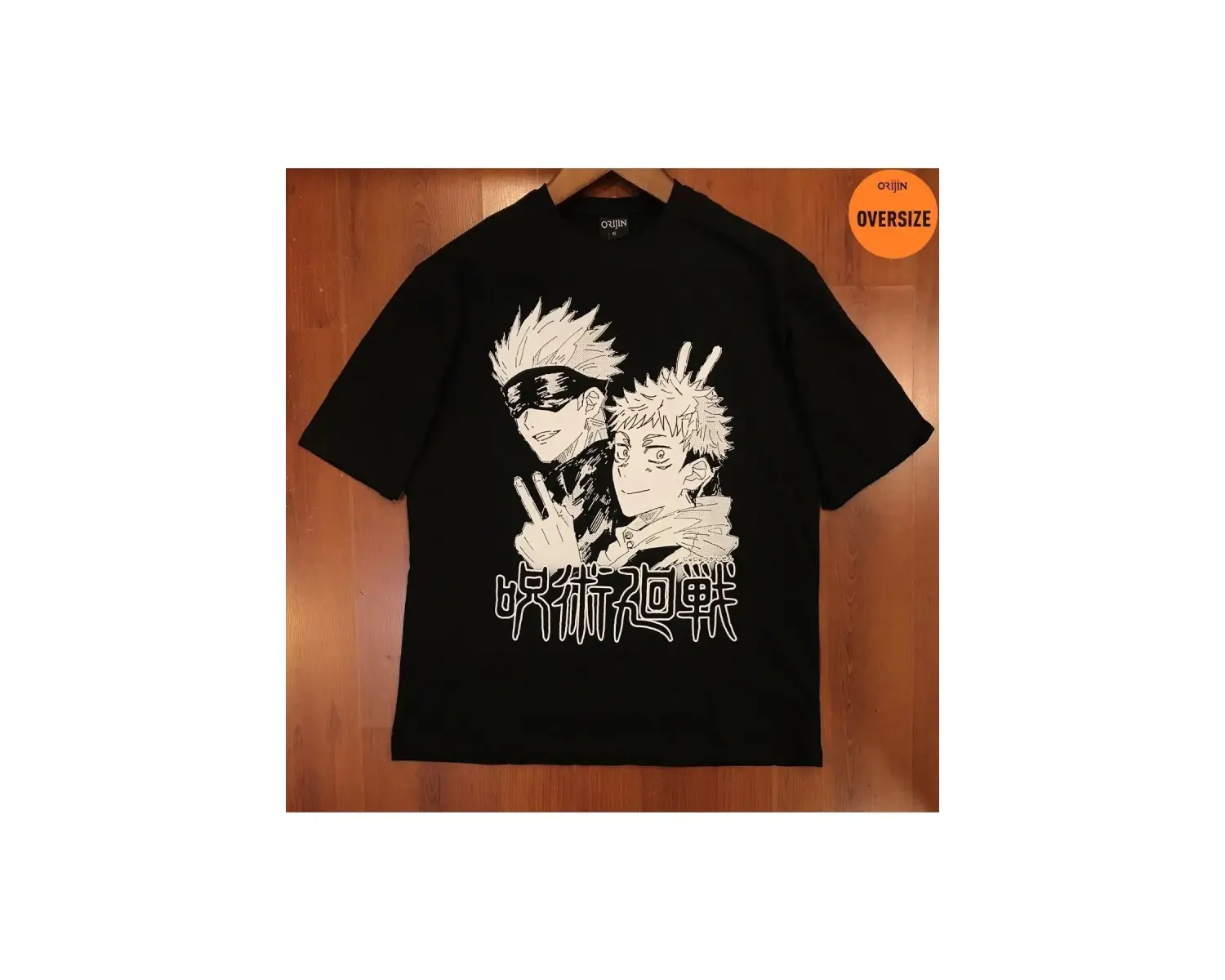 Jujutsu Kaisen Satoru Gojo Yuji Itadori Baskılı Oversize Siyah