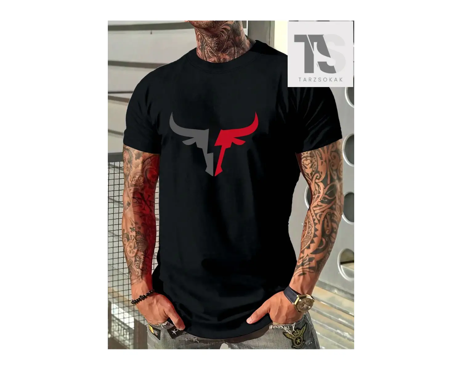 JUNG HANA Erkek Yazılı Baskılı Tişört