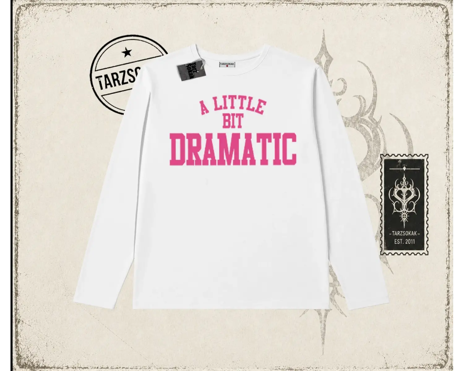 Kadın a Little Bit Dramatic Biskilet Yaka  Long Sleeve Beyaz