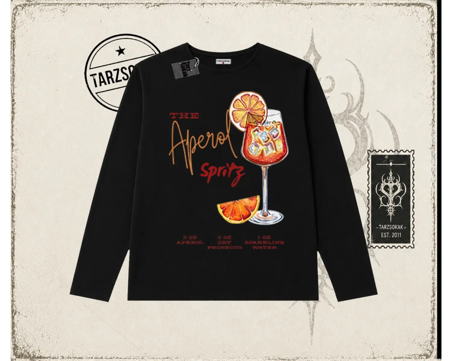 Kadın Aperol Spiritz Biskilet Yaka  Long Sleeve Beyaz