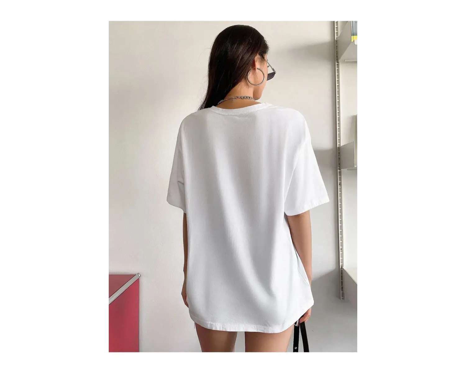 Kadın Beyaz 1997 Baskılı Bisiklet Yaka Tshirt