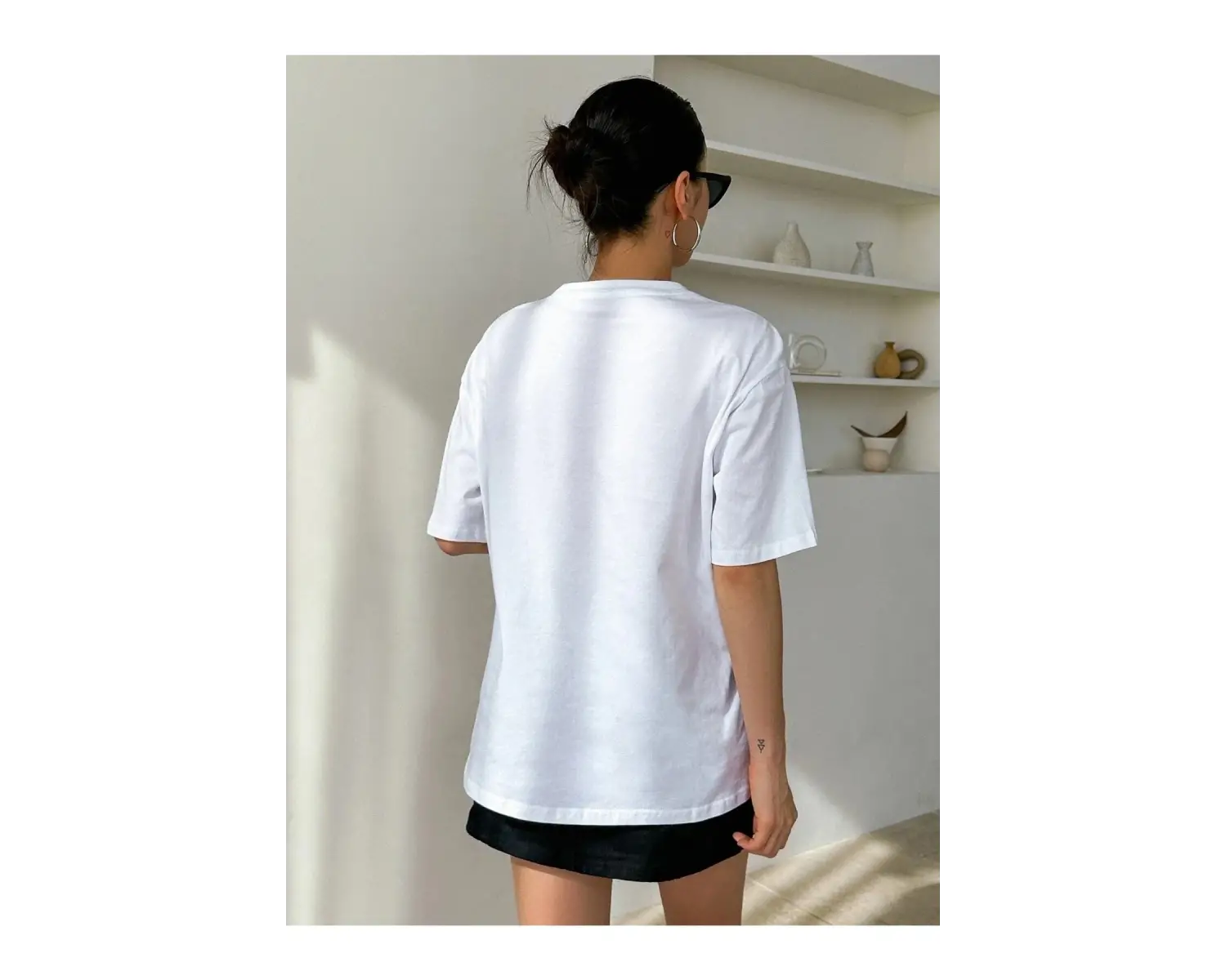 Kadın Beyaz Clarity And Candor Baskılı Oversize T-shirt